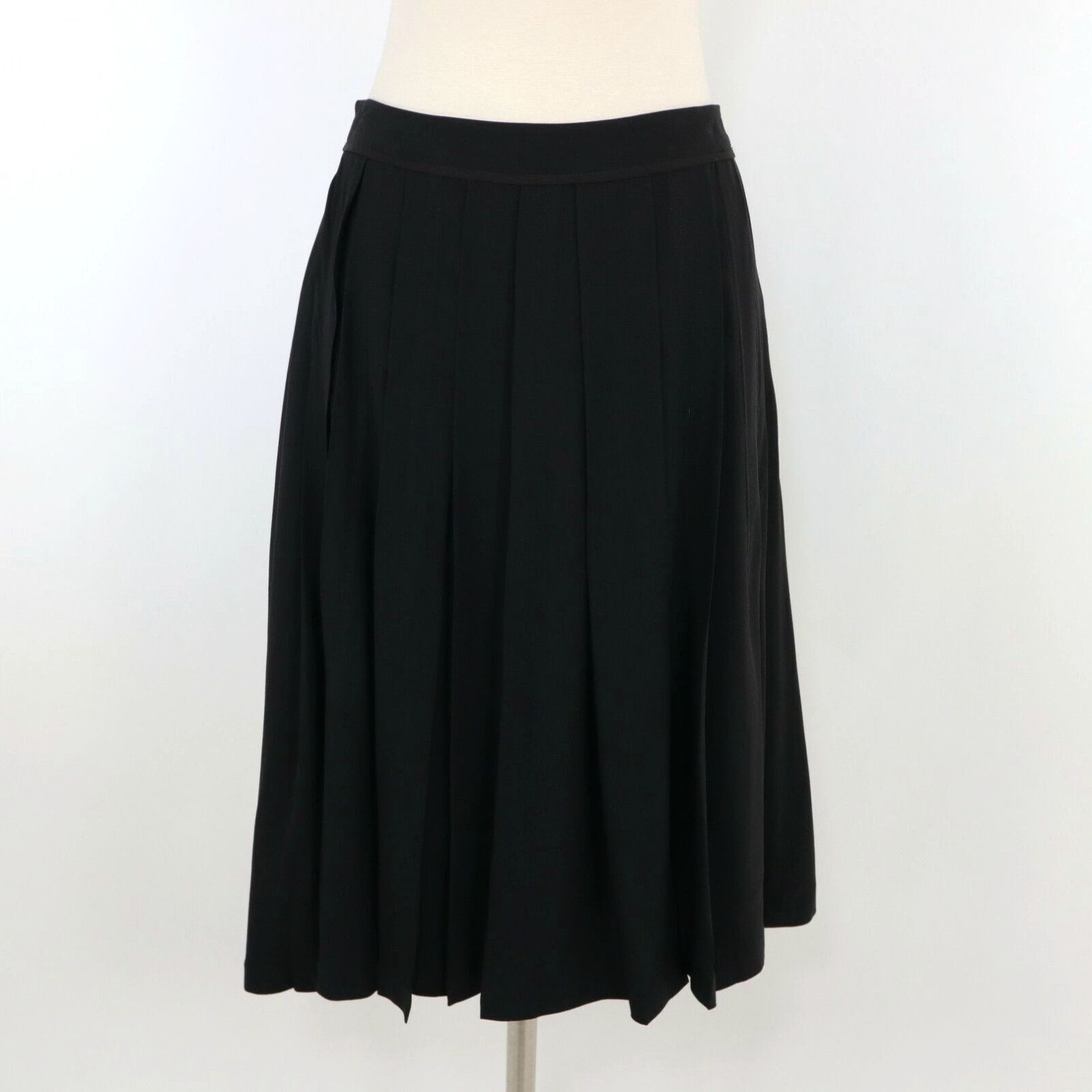 image of Derek Lam 10 Crosby Midi Skirt 10 New Black Pleated Double Slits Career $365 in White, Women's (Siz