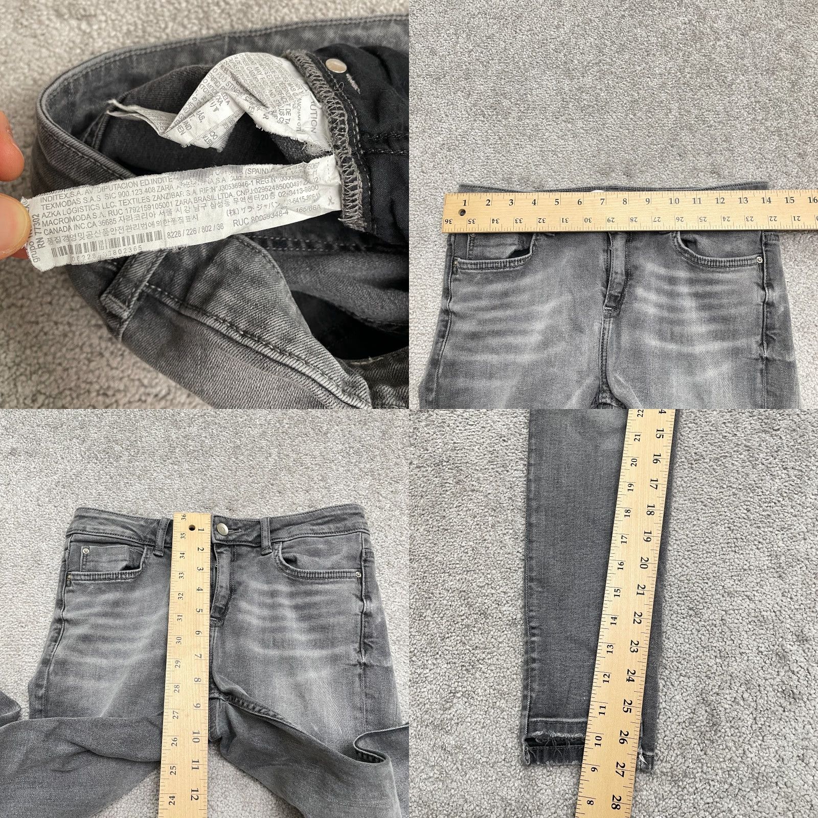 Zara ZARA Jeans Women’s Skinny Cropped Denim 4 Gray 28x27 Adult Regular Size Slim Fit Casual Denim Pants 5-Pocket City Grunge Size 27" / US 4 / IT 40 - 8 Thumbnail