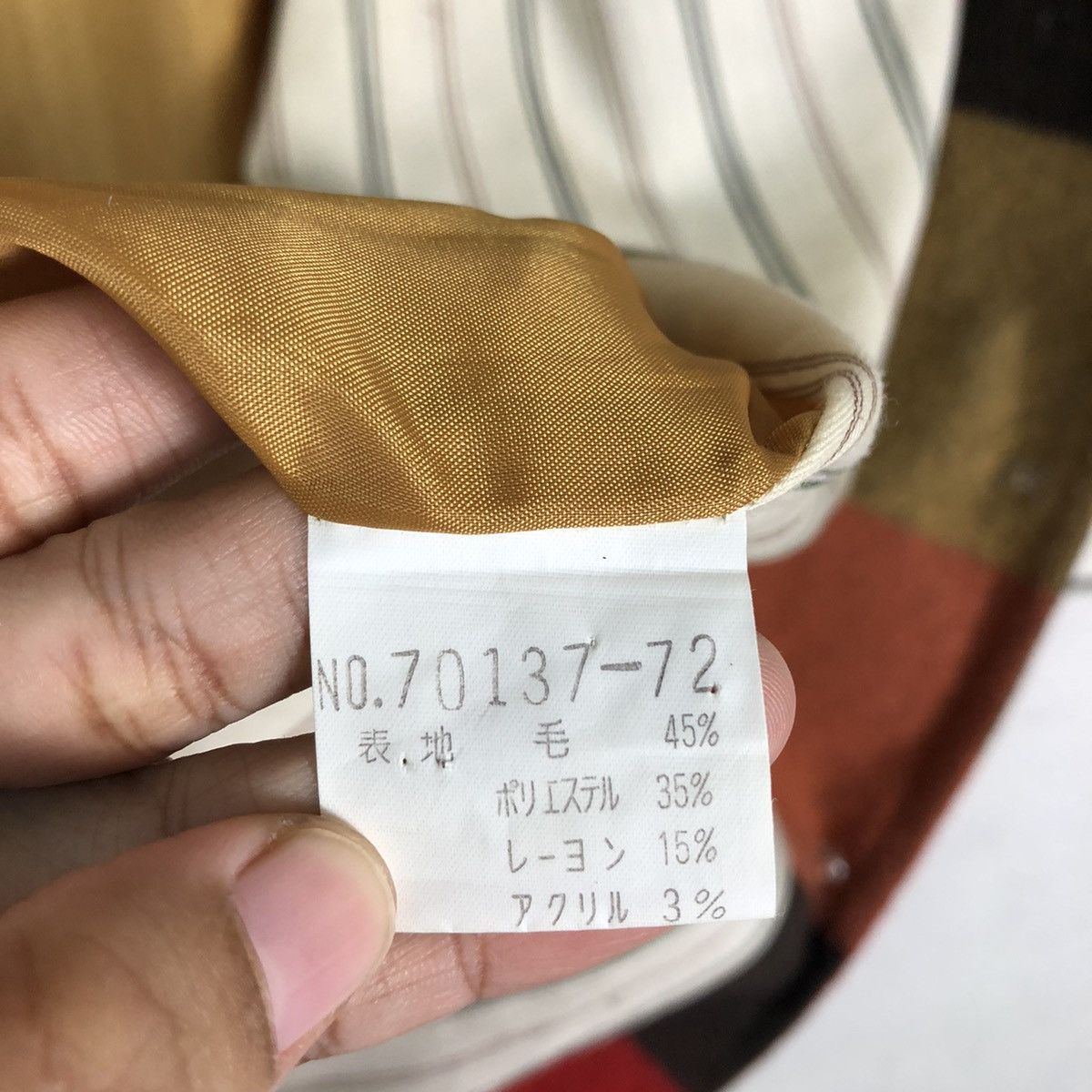 Vintage 🔥Wool Jacket Biker Burn Breeze Japan Made Striped Style Size US M / EU 48-50 / 2 - 18 Thumbnail
