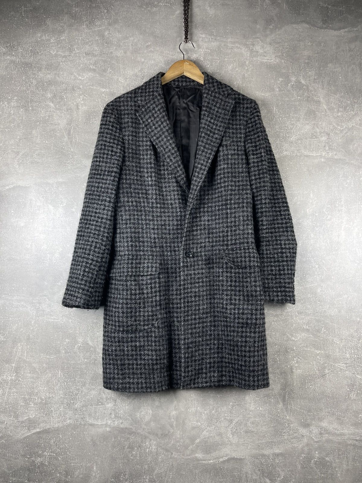Barba Napoli Barba Napoli Wool Checkered Blend Overcoat Houndstooth Coat Size US M / EU 48-50 / 2 - 1 Thumbnail