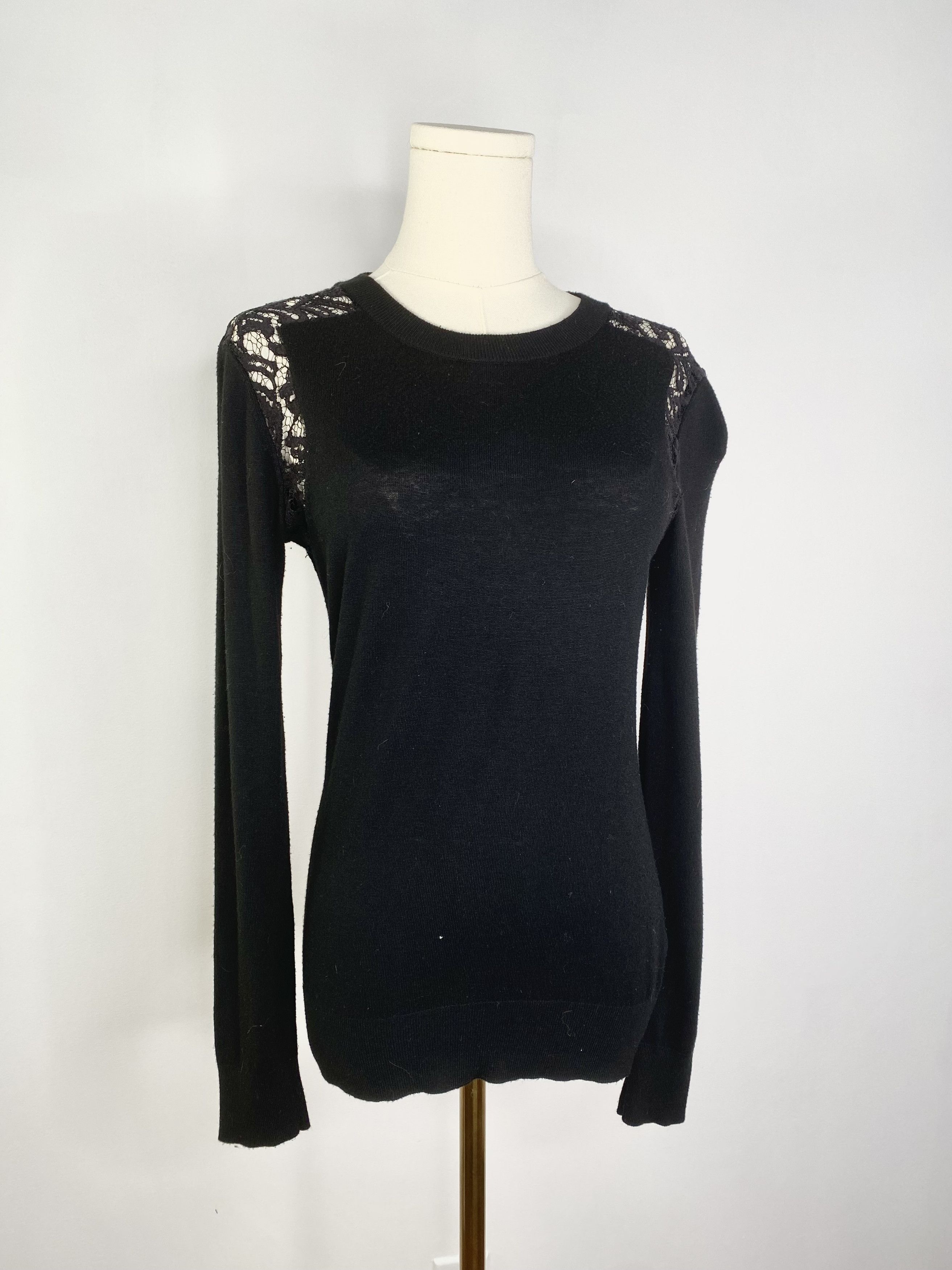 Michael Kors Michael Kors - Black Lace Cutout Knit Sweater Size S / US 4 / IT 40 - 4 Thumbnail