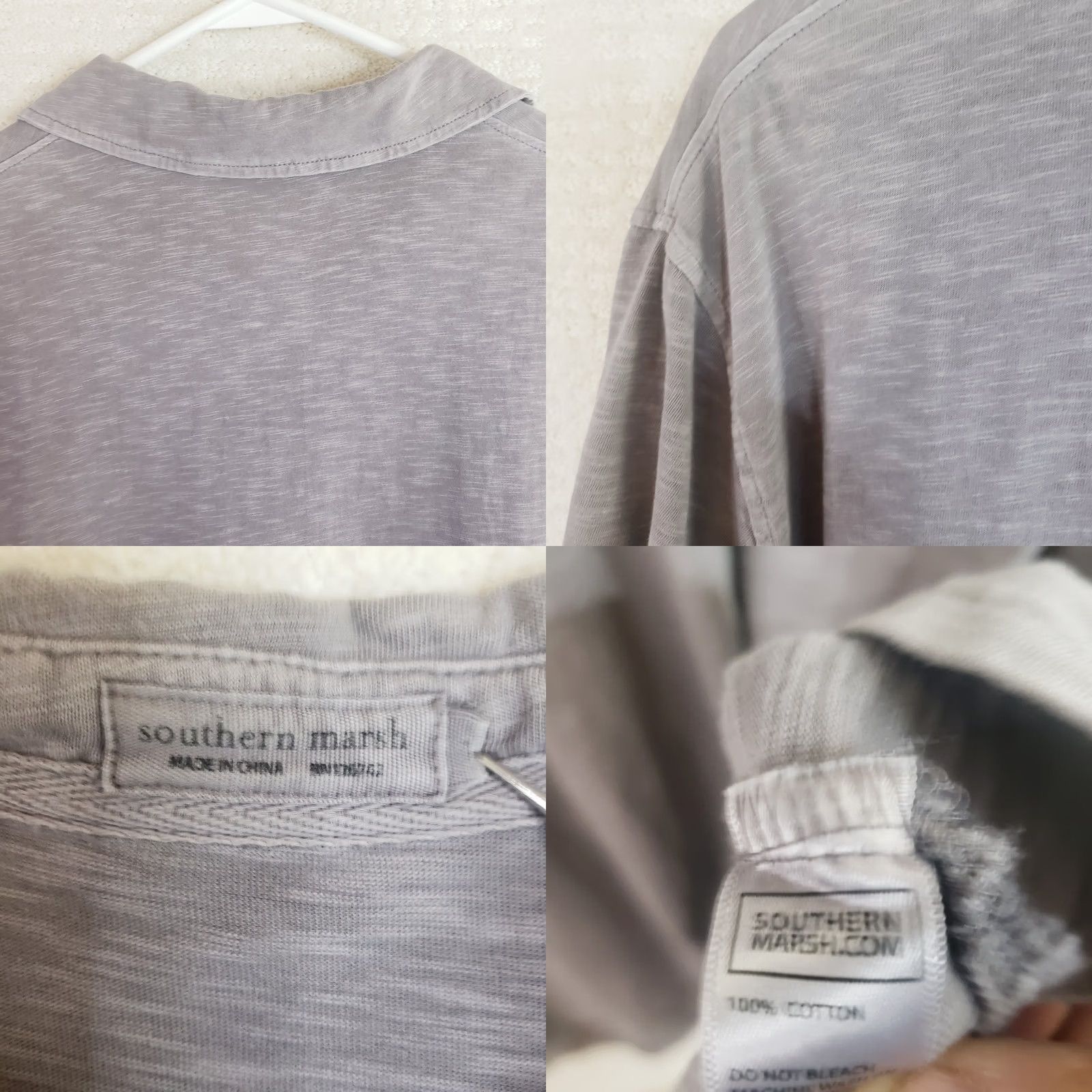 Vintage Southern Marsh Polo Shirt Men’s Large Heather Gray Short Sleeve Performance UV Moisture Wicking Breathable Size US L / EU 52-54 / 3 - 9 Thumbnail