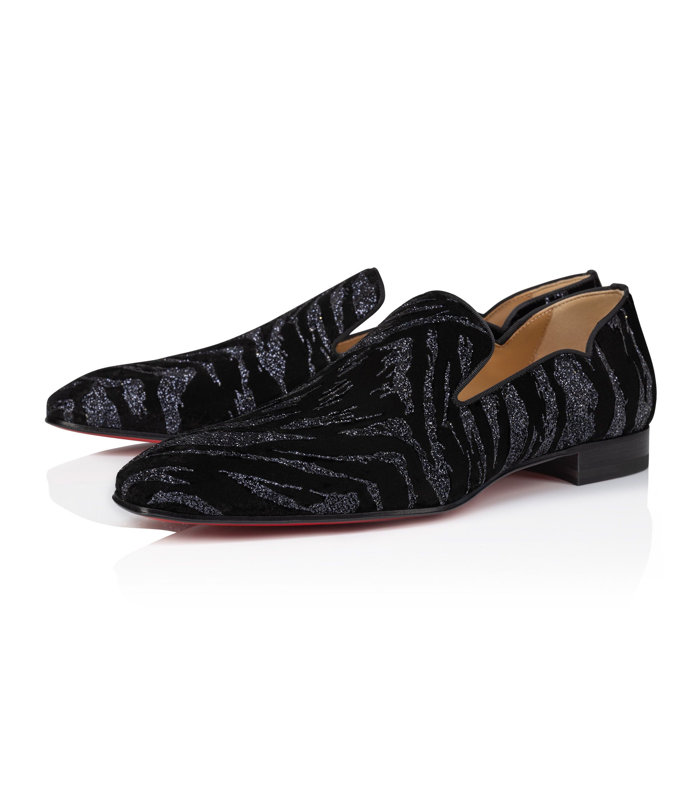 Christian Louboutin CHRISTIAN LOUBOUTIN Dandy Chick black velvet loafers glitter Size US 9 / EU 42 - 1 Thumbnail