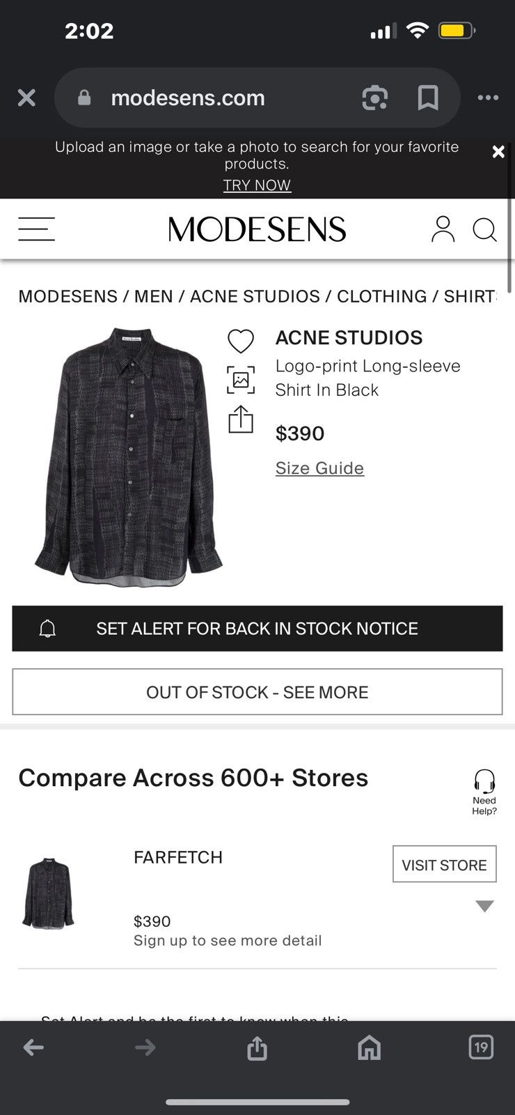 Acne Studios Acne Studios All Over Print Long Sleeve Button Up Size M Size US M / EU 48-50 / 2 - 2 Thumbnail
