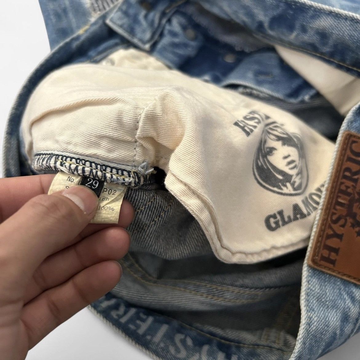 Hysteric Glamour Hysteric Glamour studded striped distressed selvedge jeans Size US 29 - 7 Thumbnail