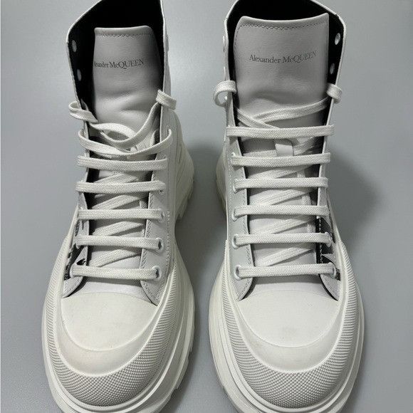 Alexander McQueen Alexander McQueen Tread Slick Graffiti Leather Boots White B Size US 10 / EU 43 - 3 Thumbnail