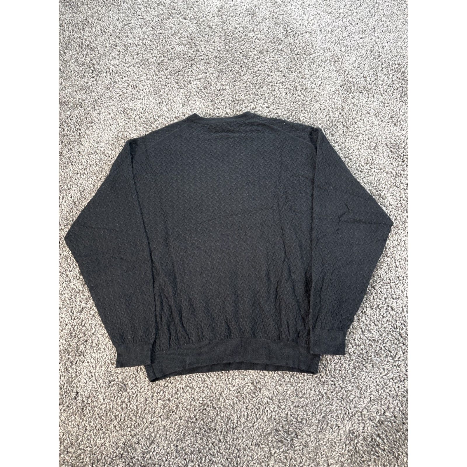 Vintage Tricots St Raphael Sweater Mens Large Black V-Neck Pullover Silk Cashmere Knit Size US L / EU 52-54 / 3 - 5 Thumbnail