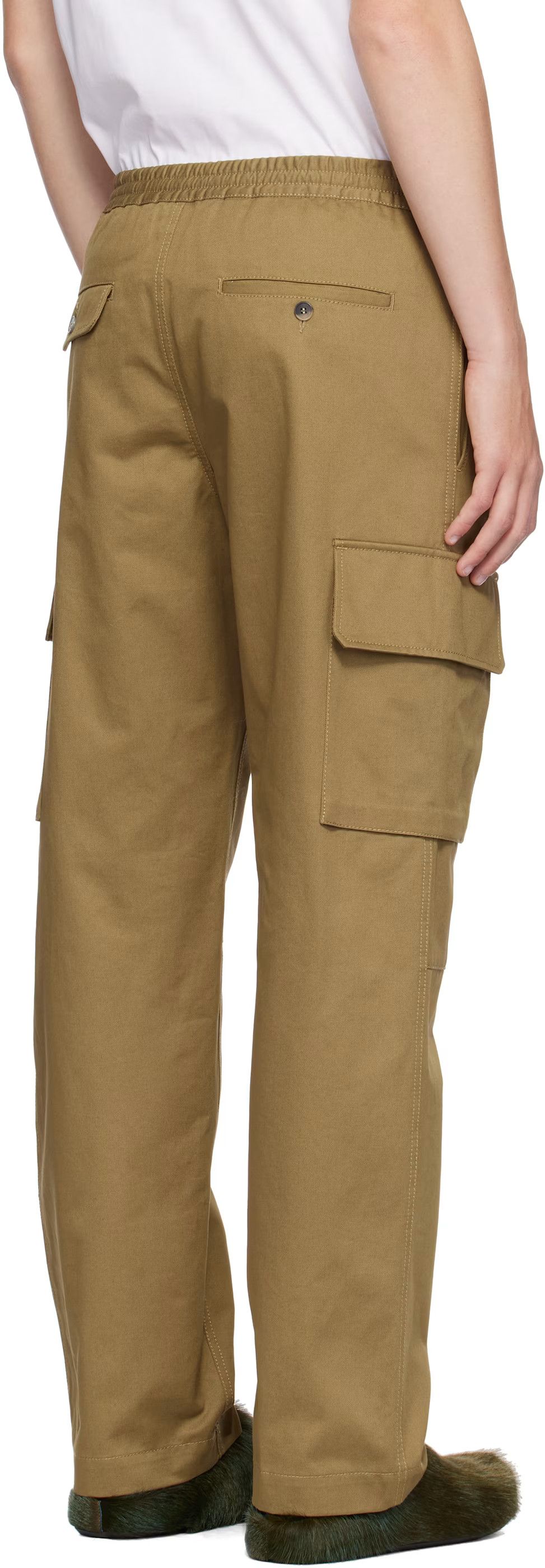 Marni o1w1db11125 Gabardine Cargo Pants in Khaki Green Size US 30 / EU 46 - 4 Thumbnail