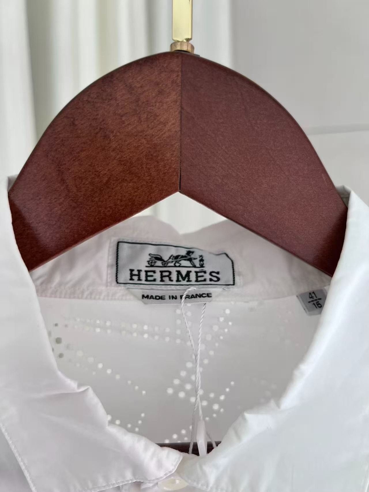 Hermes Hermes Hollow Out Cotton Shirt Uni Size US M / EU 48-50 / 2 - 3 Thumbnail