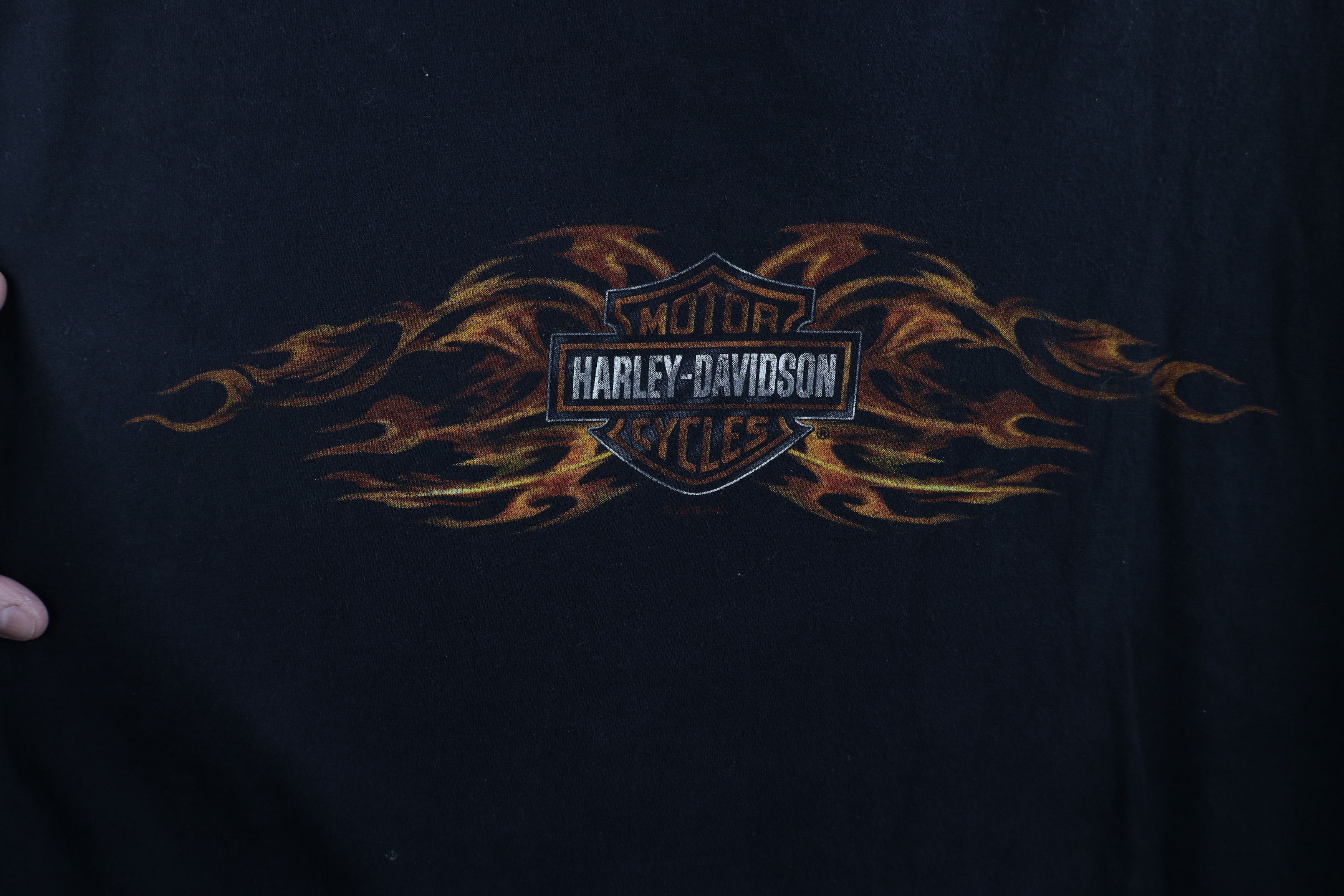 Harley Davidson × Vintage Vintage Y2K Harley Davidson Tribal Fire Flames T-Shirt USA Size US XXL / EU 58 / 5 - 4 Thumbnail