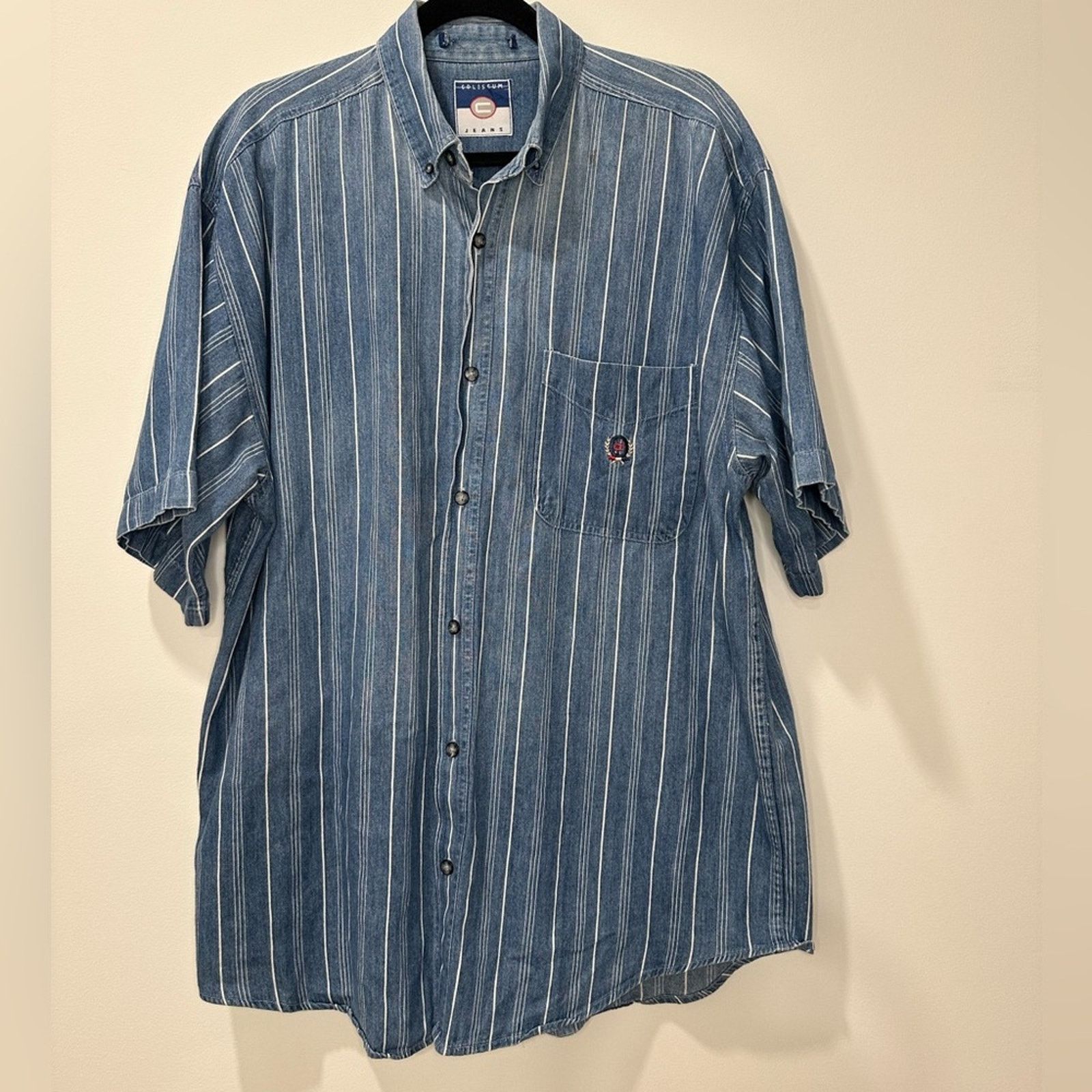 Vintage VINTAGE Coliseum Jeans Denim short sleeve button down Size US M / EU 48-50 / 2 - 1 Thumbnail