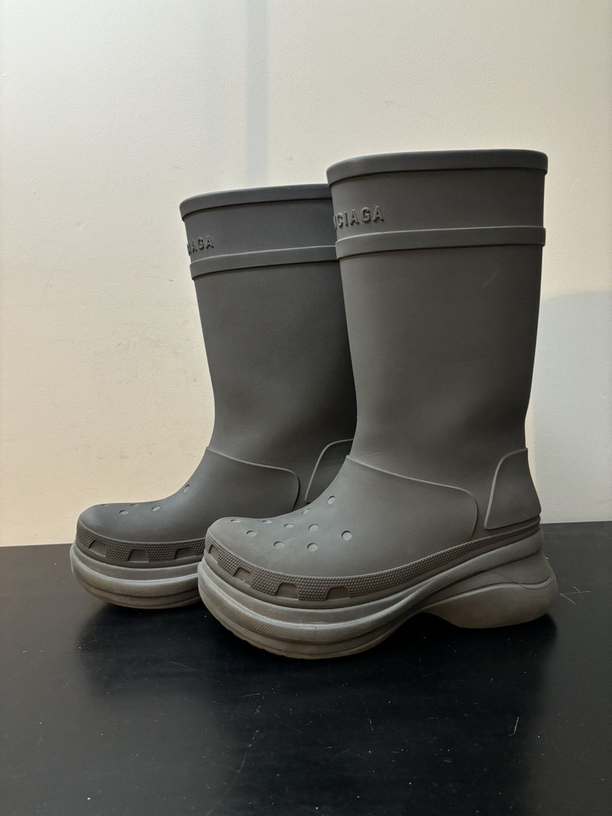 Balenciaga Gray Rain Boots Balenciaga × Crocs Balenciaga x Crocs Rubber Boots | Grailed main image 3