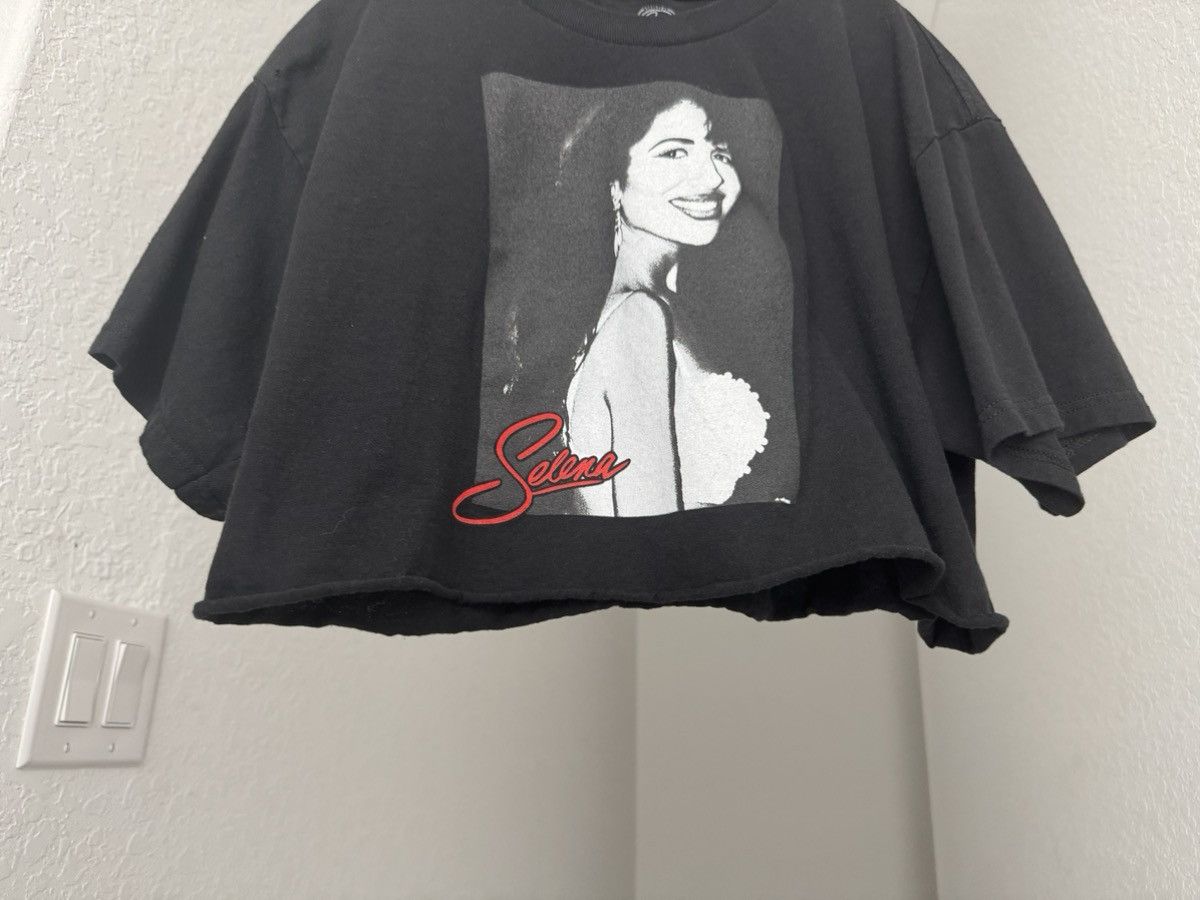 Band Tees selena raw hem distressed portrait autograph graphic crop t Size M / US 6-8 / IT 42-44 - 4 Thumbnail