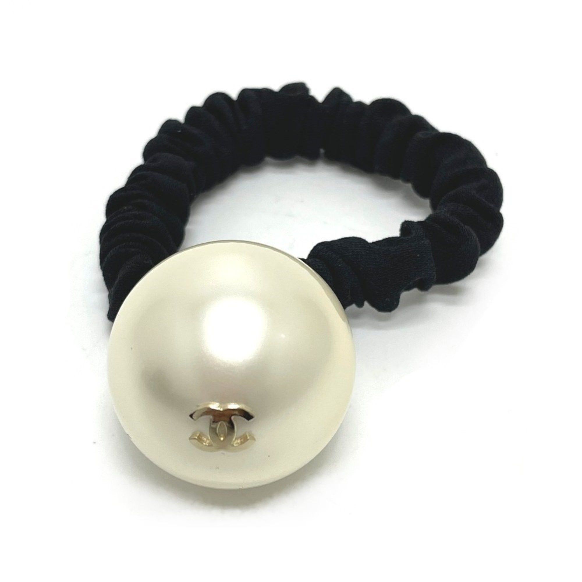 Chanel Chanel CC Mark F22V Hair rubber Black x White Size ONE SIZE - 1 Thumbnail