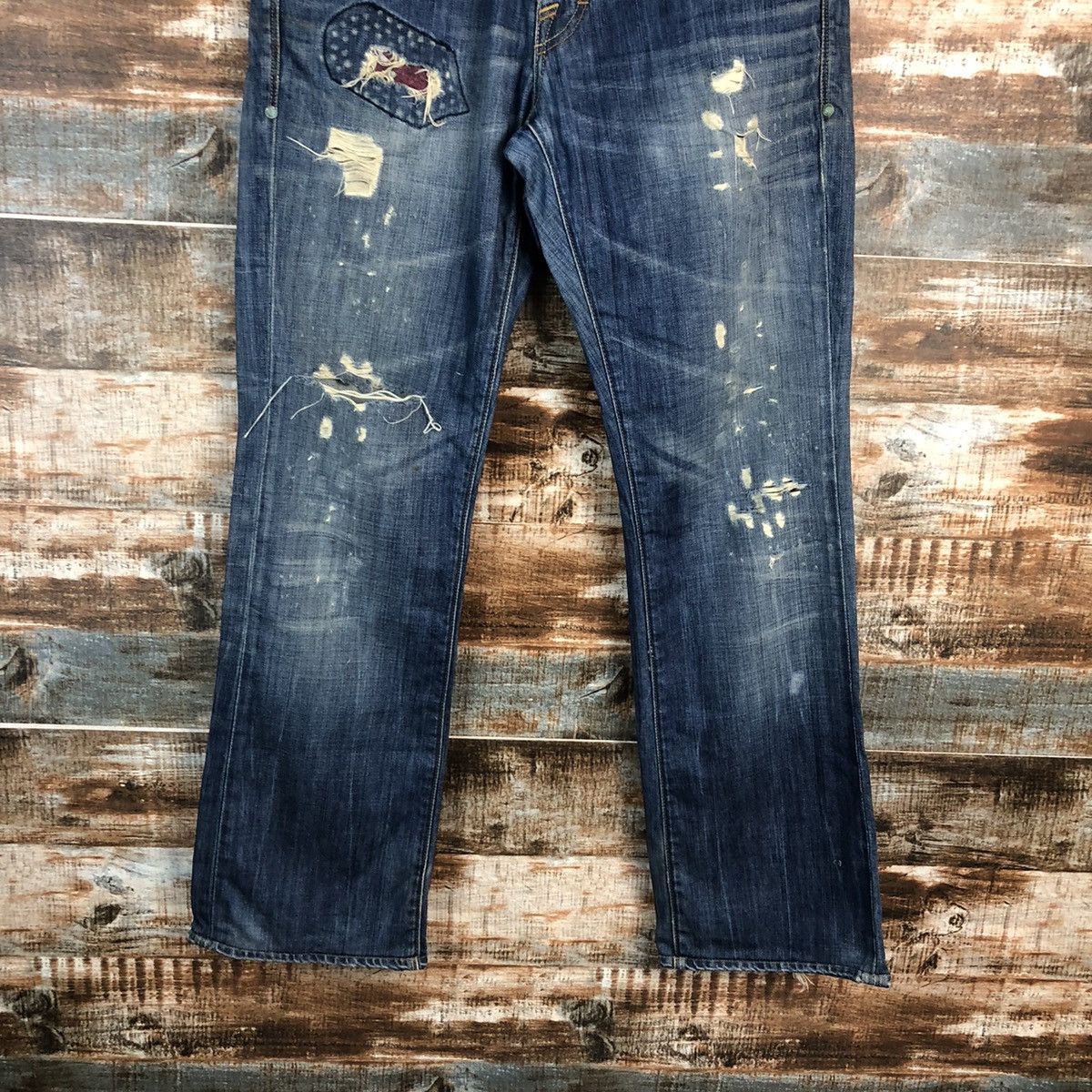 Jimmy Taverniti DLL Jimmy Taverniti Blue Distressed Denim Pants #C135 Size US 31 - 3 Thumbnail