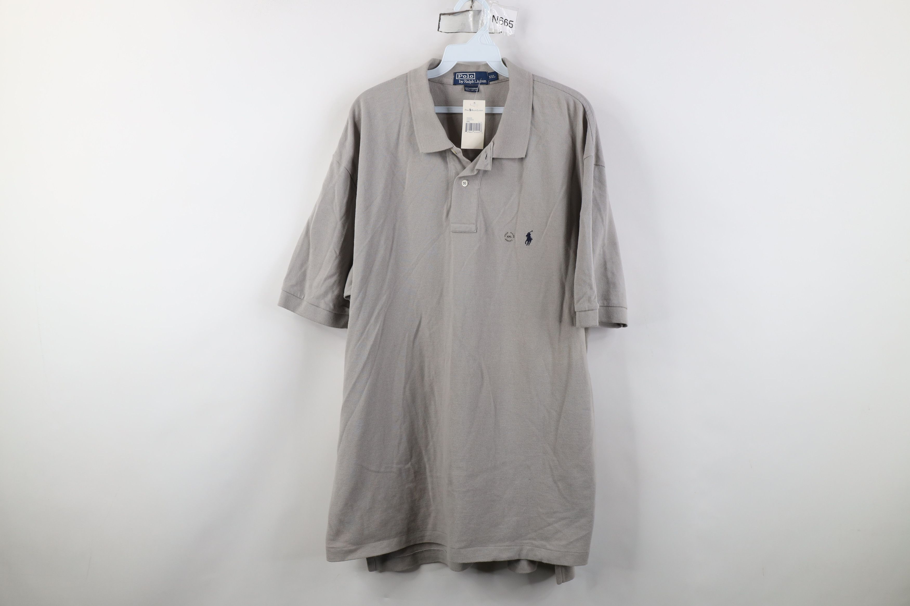 Deadstock Vintage 90s Ralph Lauren Knit Golf Polo Shirt Gray