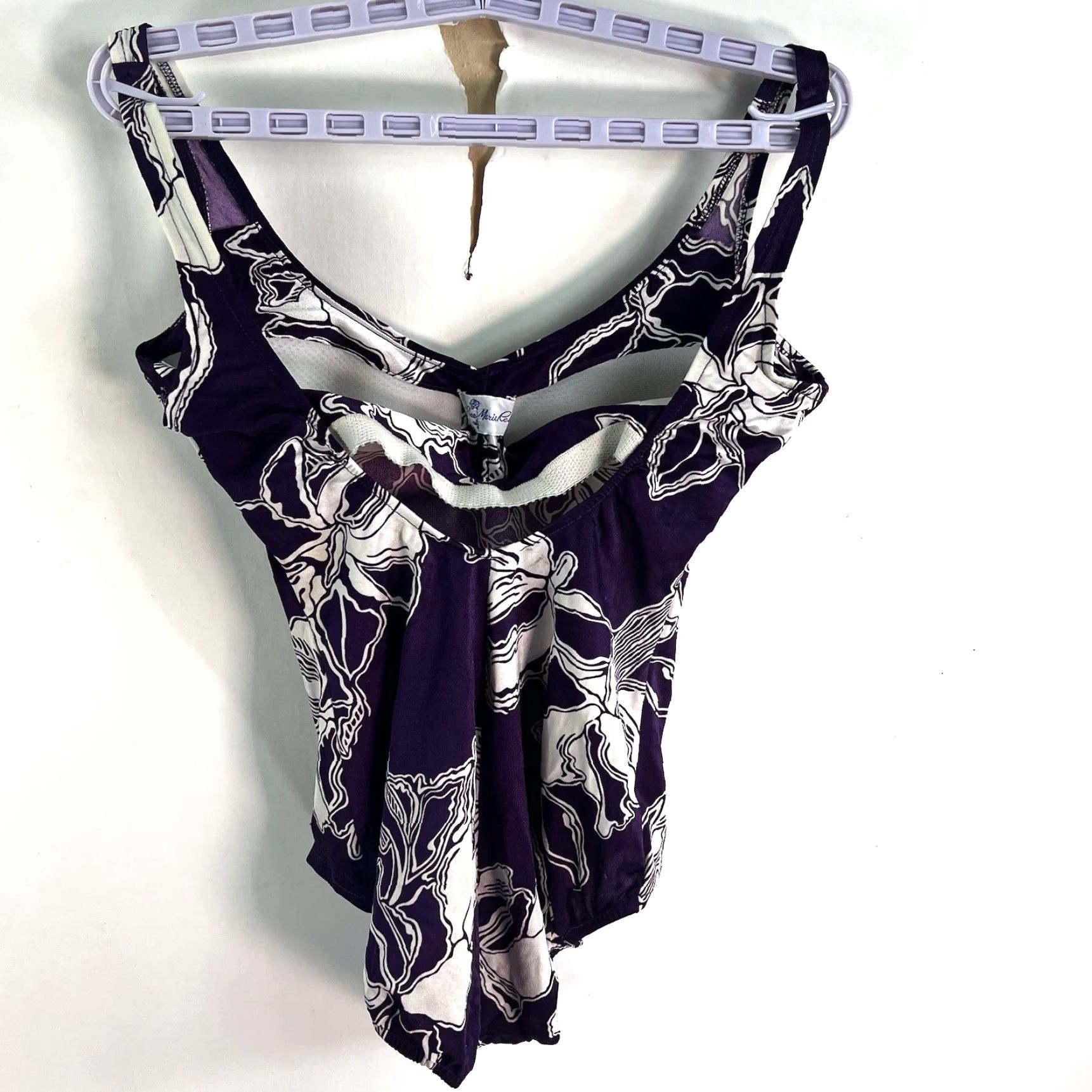 Vintage VINTAGE Rose Marie Reid Swimsuit 14 Women's 1960s Purple Boho Bathing Suit Retro Nylon Size ONE SIZE - 4 Thumbnail