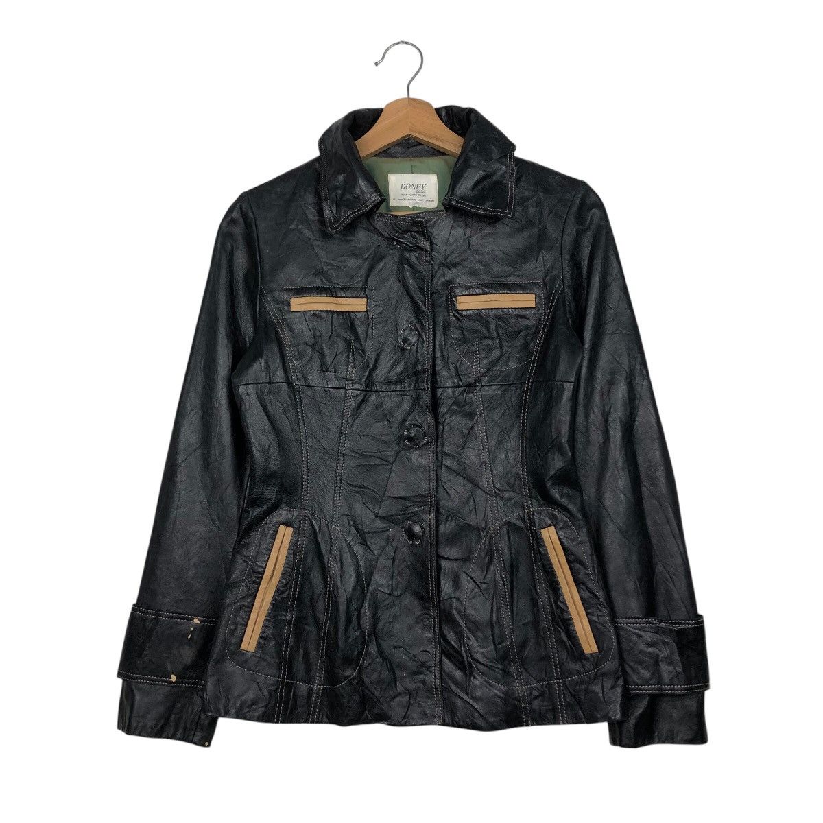 Japanese Brand 📌Vintage Biker Leather Jacket Doney Casa Issey Miyake Size US M / EU 48-50 / 2 - 2 Thumbnail