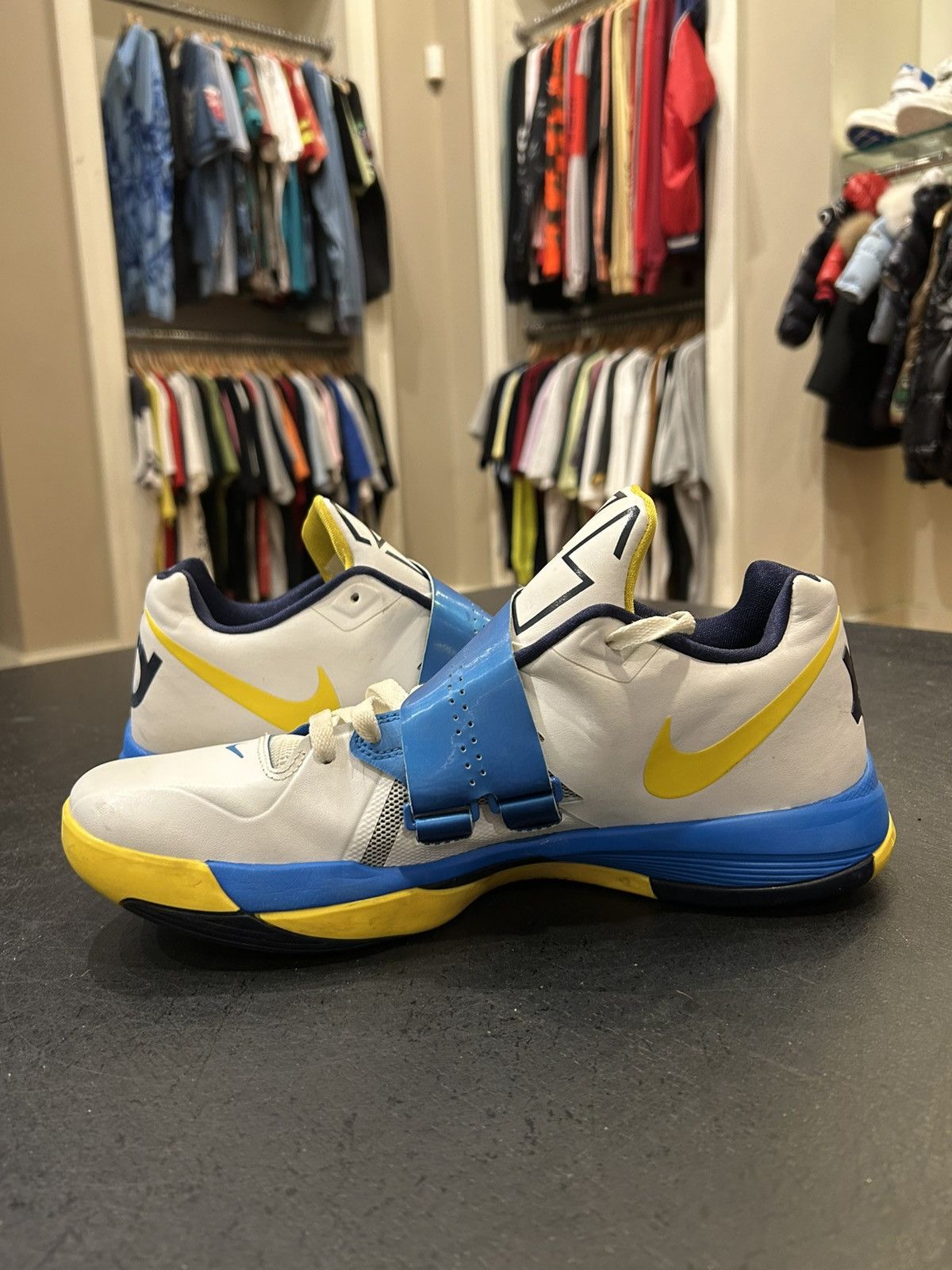 Nike KD4 ‘Tour Yellow Photo Blue’ Size US 12 / EU 45 - 3 Thumbnail