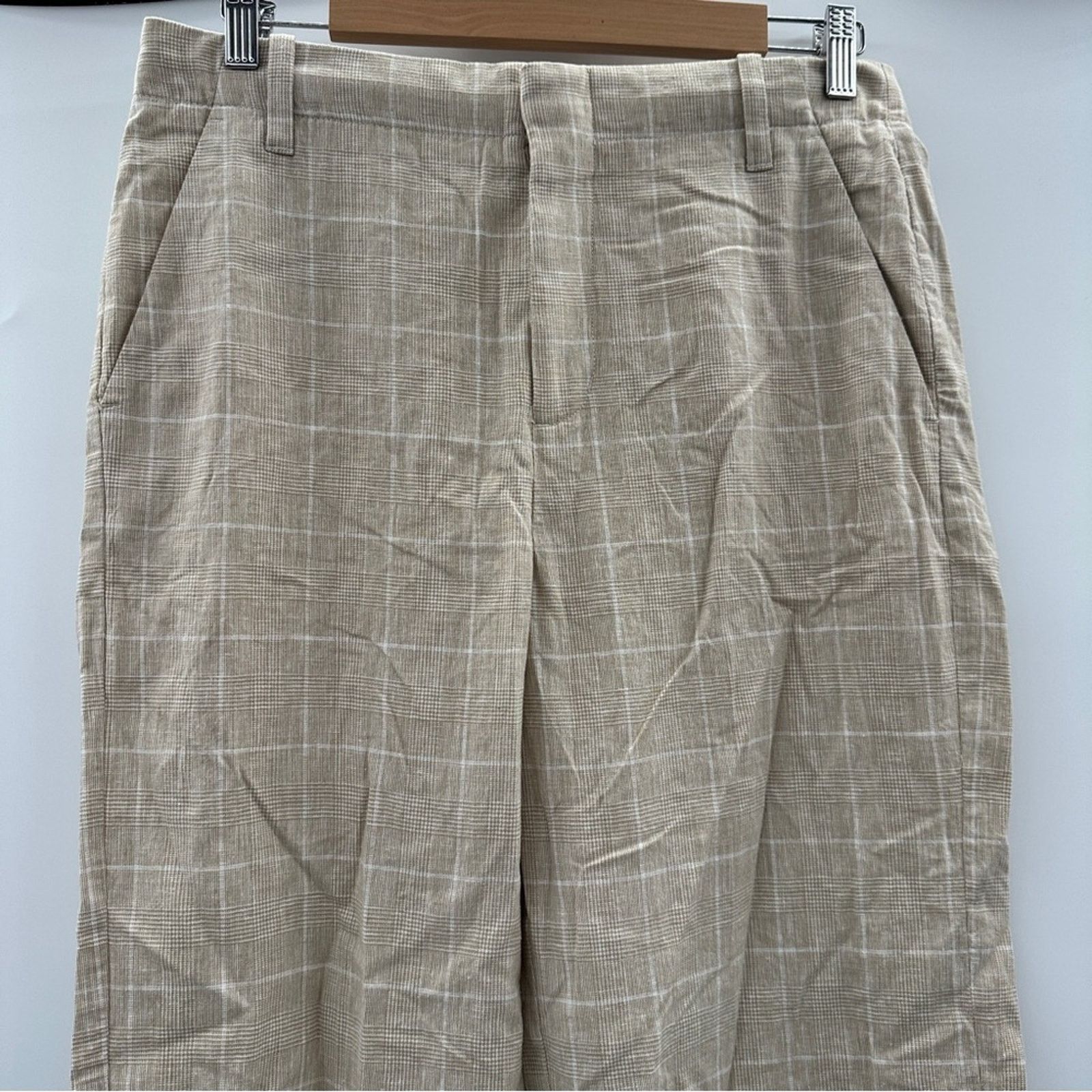 Madewell Madewell Mid-Rise Straight Leg Pants in Plaid Linen Blend Size 28" / US 6 / IT 42 - 4 Thumbnail