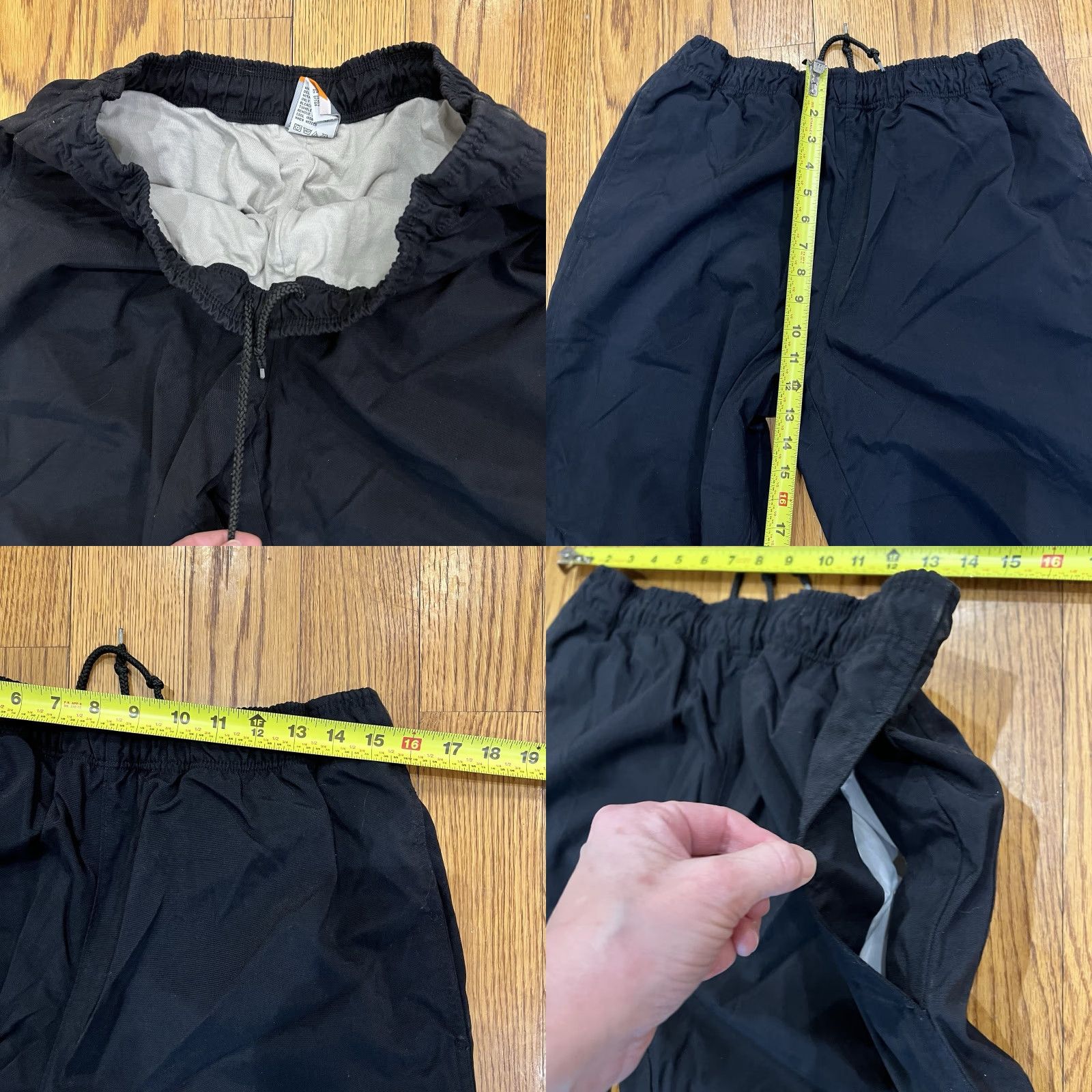 Nike VINTAGE Nike Bauer Hockey Pants Mens L Black Zip Leg Track Pants Wide-Leg Mens Sports Activewear Size US 33 - 8 Thumbnail