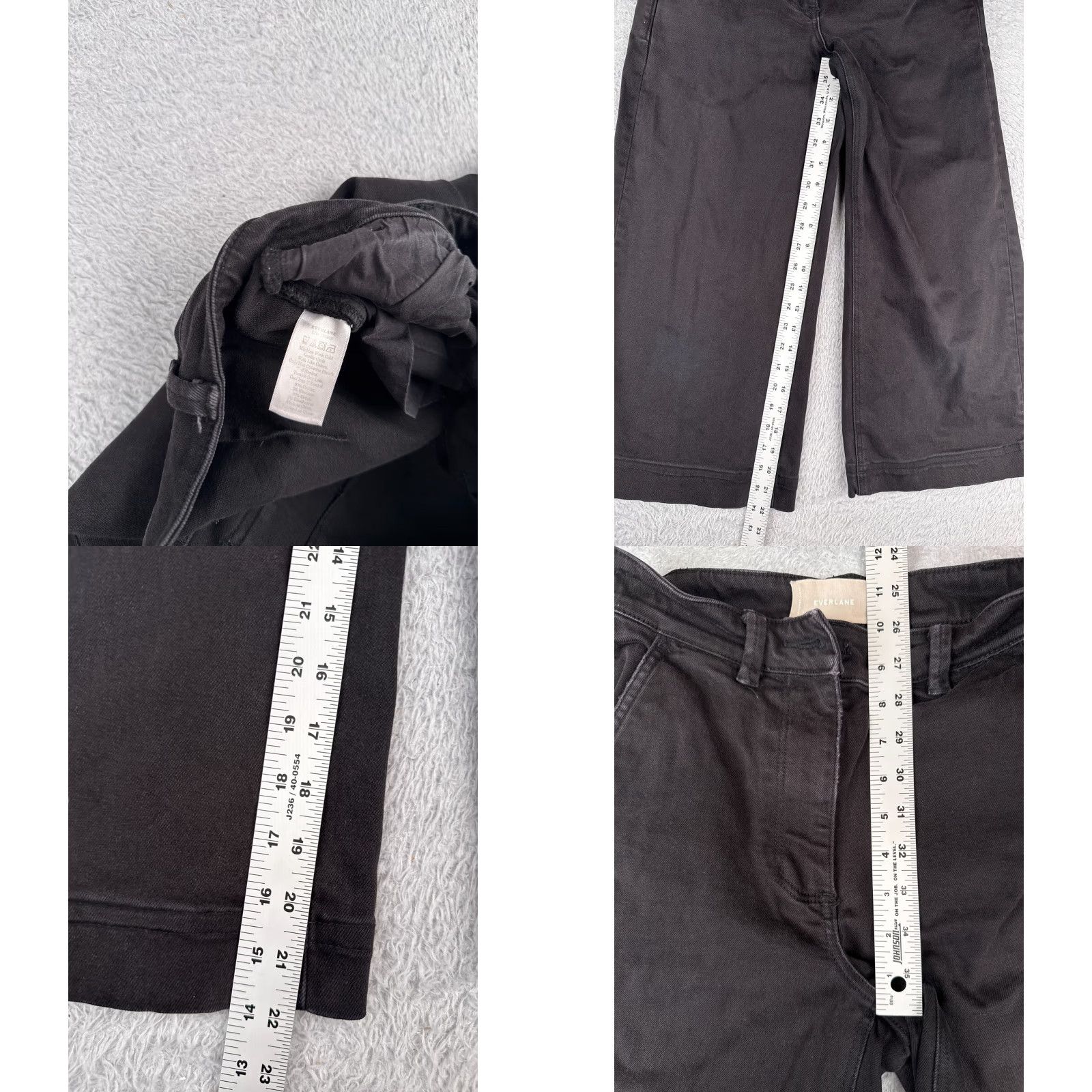 Everlane VINTAGE Everlane Jeans Women 0 Black Denim Wide Leg High Rise Cotton Fall Spring Summer Winter Women's 25x28 Size 25" / US 0 / IT 36 - 8 Thumbnail