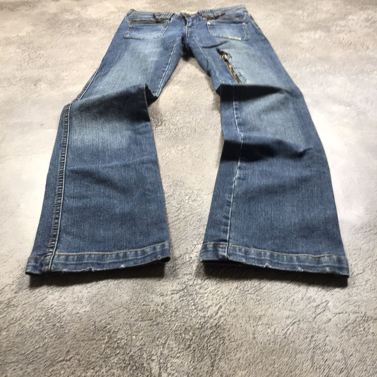 Vintage Vintage 90s Baggy Distressed Wide Leg Jeans Grunge Y2K 26 Size 26" / US 2 / IT 38 - 1 Thumbnail