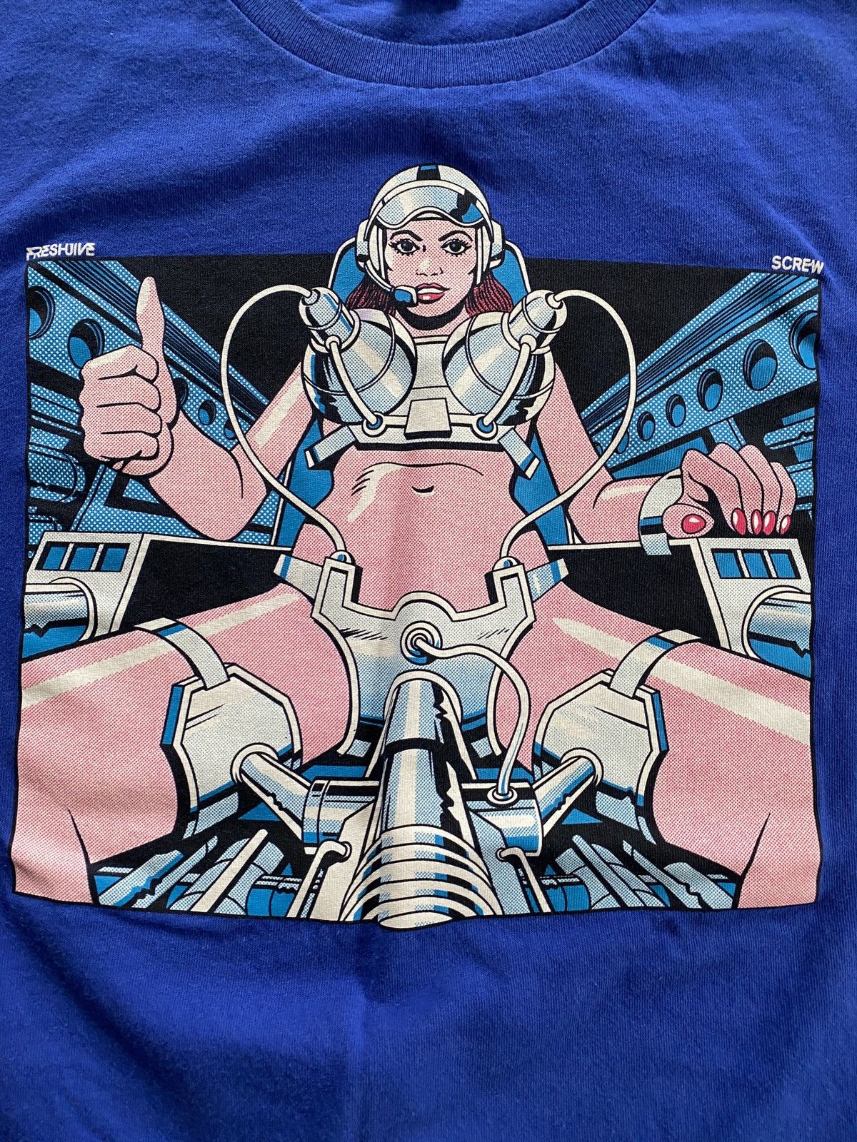 Freshjive Vintage Freshjive X Screw Magazine Cyberpunk Space Pinup Tee Size US L / EU 52-54 / 3 - 2 Thumbnail