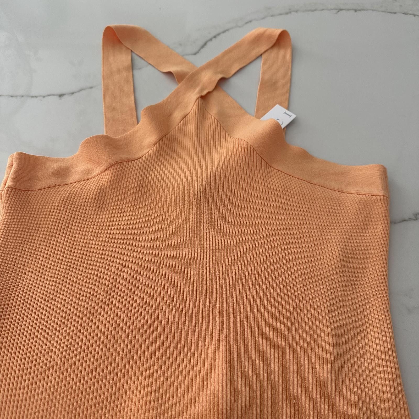 Designer VICI Alessia Ribbed Halter Top in Tangerine - XL Size XL / US 12-14 / IT 48-50 - 2 Thumbnail