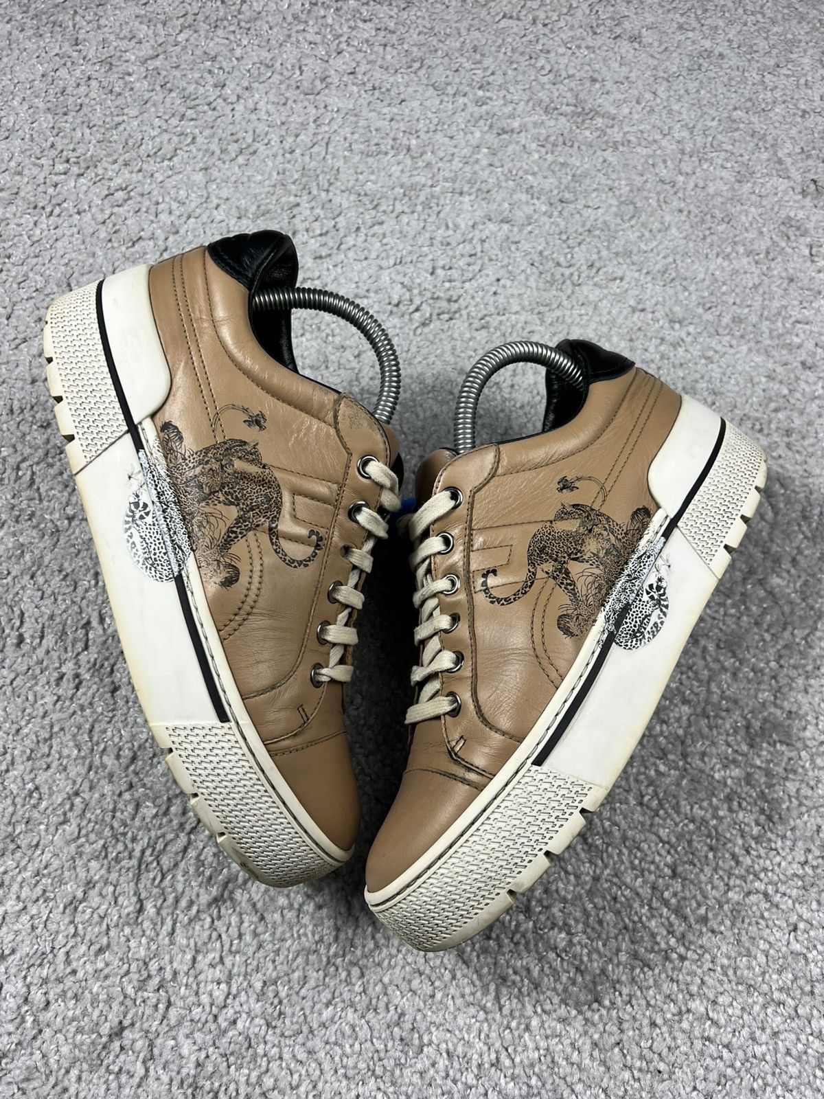 Hermes Hermes Calfskin Jungle Love Printed Voltage Sneakers 37 Size US 6 / IT 36 - 4 Thumbnail