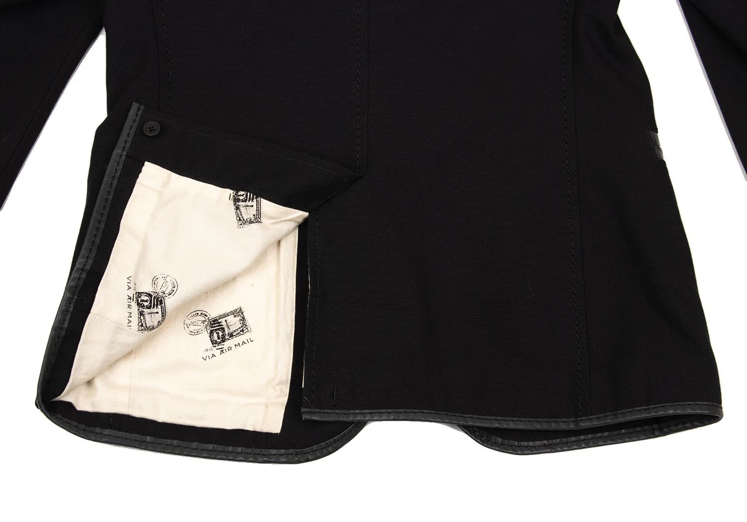 Issey Miyake Leather Piping Canvas Jacket in Black 2 Size US M / EU 48-50 / 2 - 15 Thumbnail