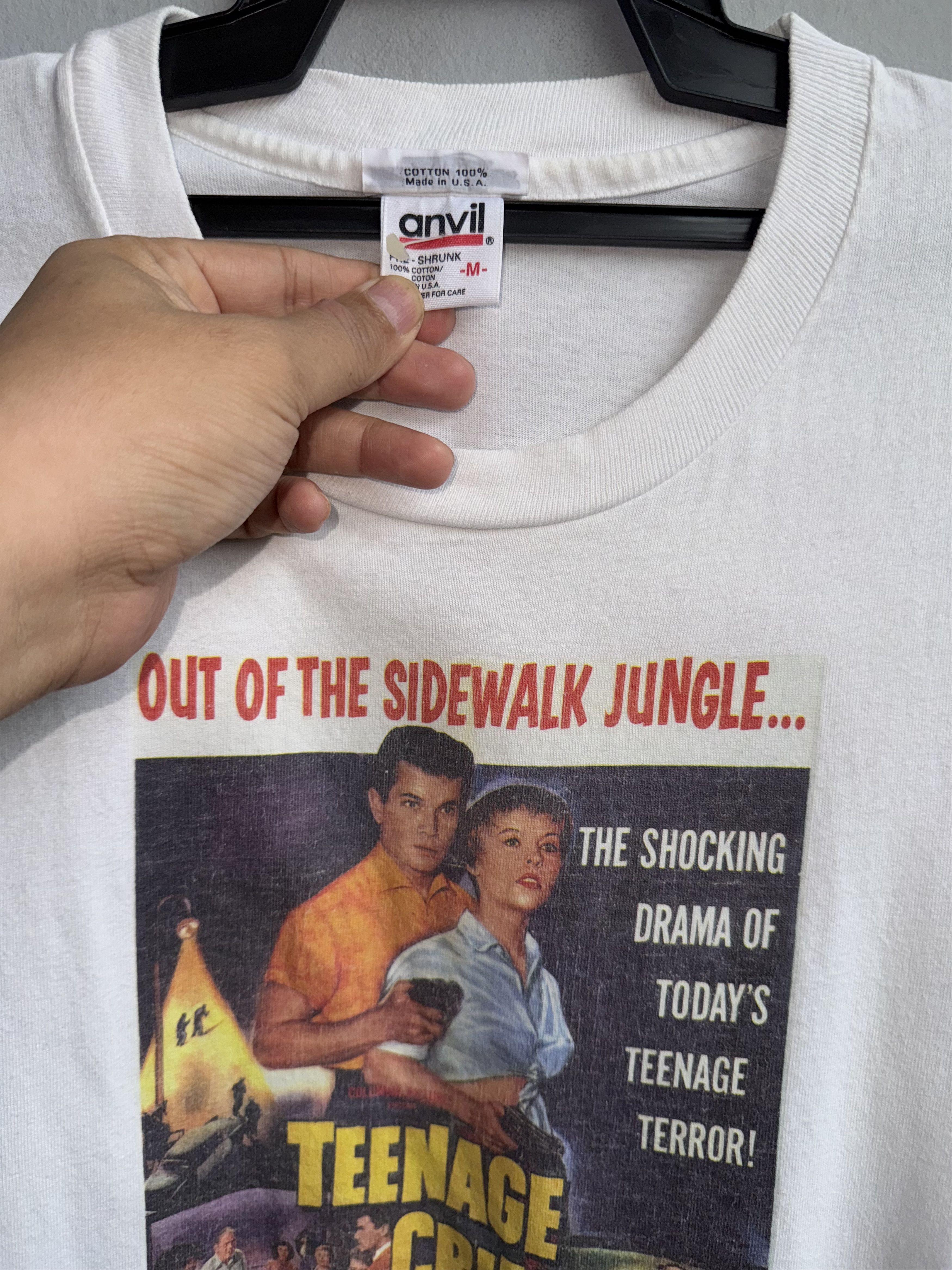 Anvil × Vintage Teen Age Crime Wave 1955's Vintage Movie Shirt Size US M / EU 48-50 / 2 - 2 Thumbnail