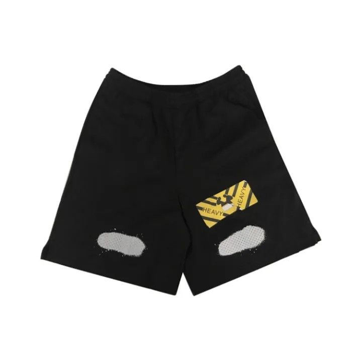 Off-White OFF-WHITE Black Letter Print Casual Shorts 0079 Size US 30 / EU 46 - 1 Thumbnail