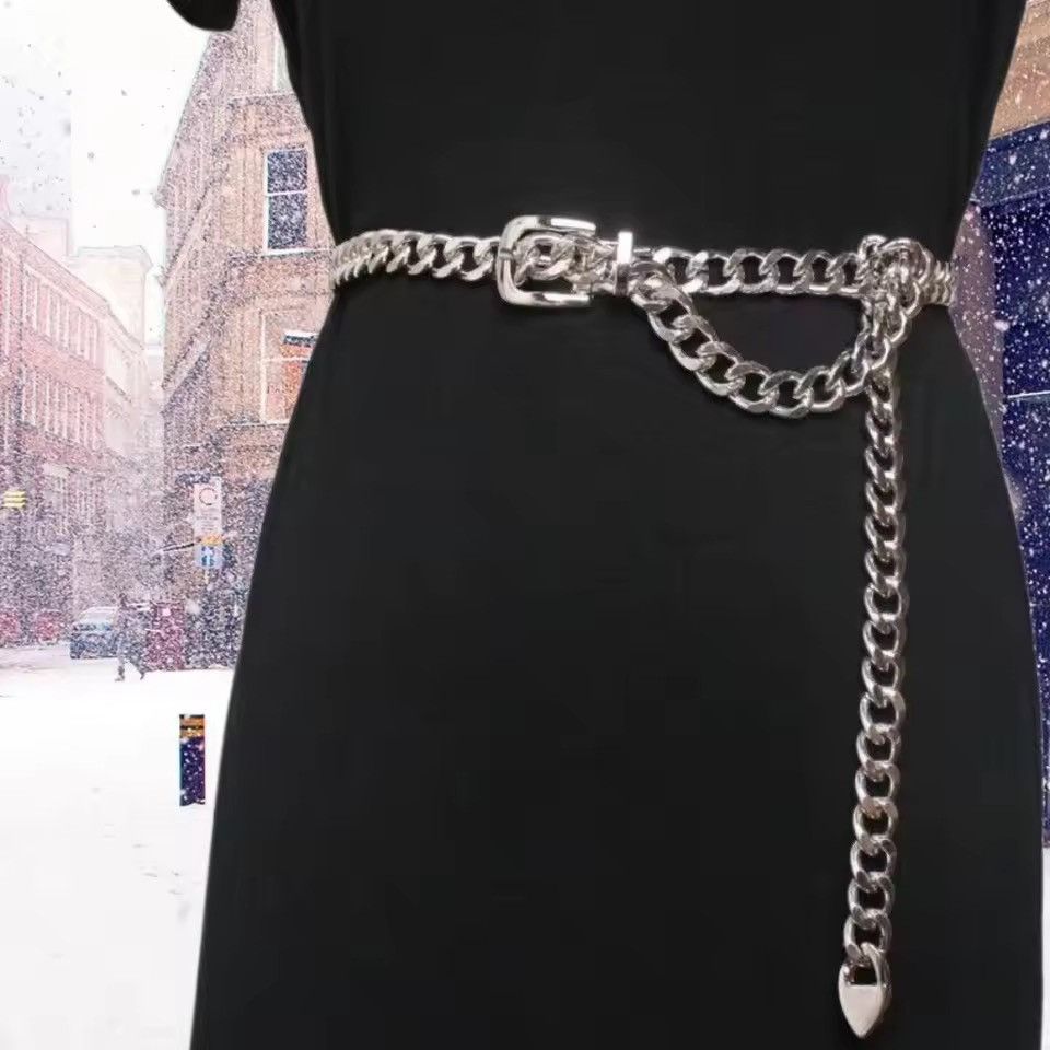 Japanese Brand Polished Cuban Link Chain Belt (105cm) Size ONE SIZE - 7 Thumbnail