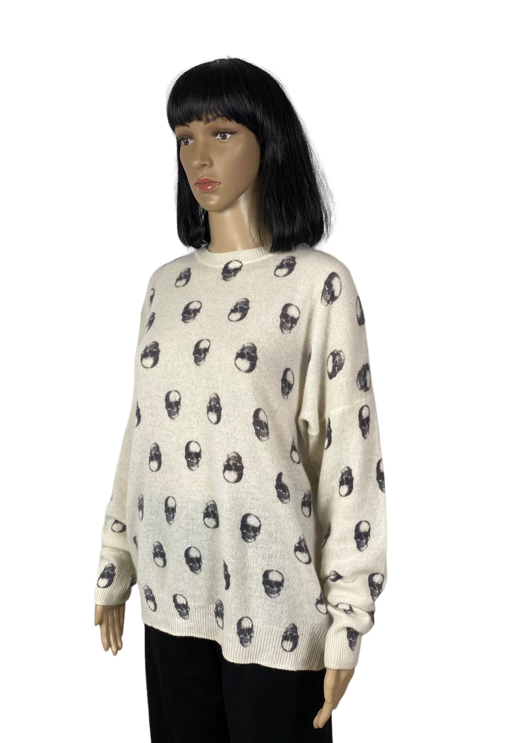 Designer skull cashmere printed sweater large Size L / US 10 / IT 46 - 3 Thumbnail