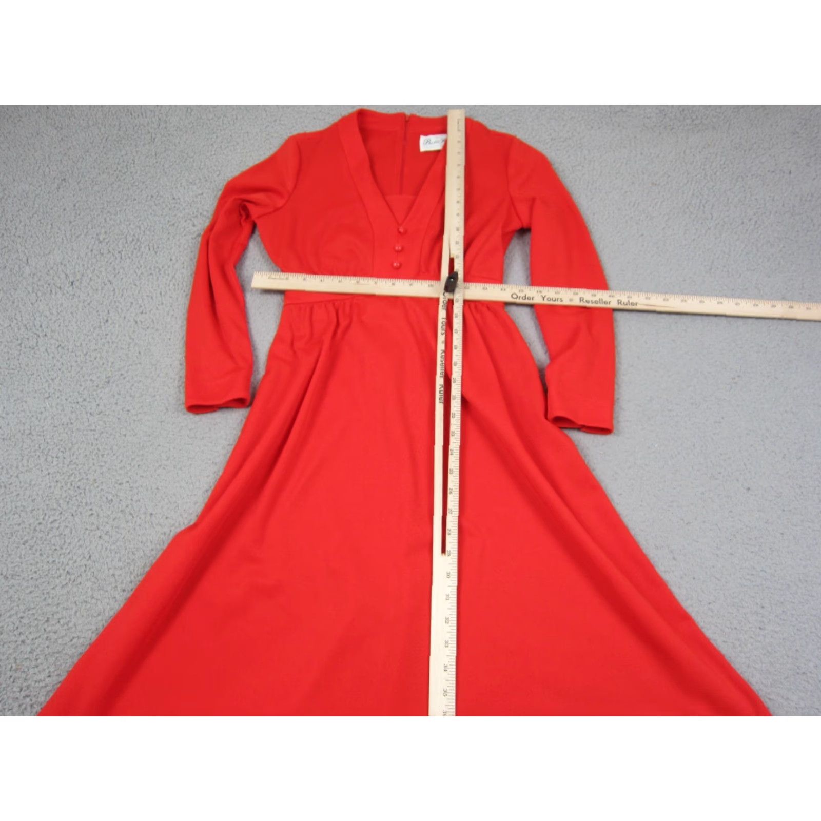 Vintage VINTAGE Butte Knit Mod Dress Womens XS Red A-Line 60s 70s Knit Midi V-Neck 3/4 Sleeve Retro Size XS / US 0-2 / IT 36-38 - 5 Thumbnail