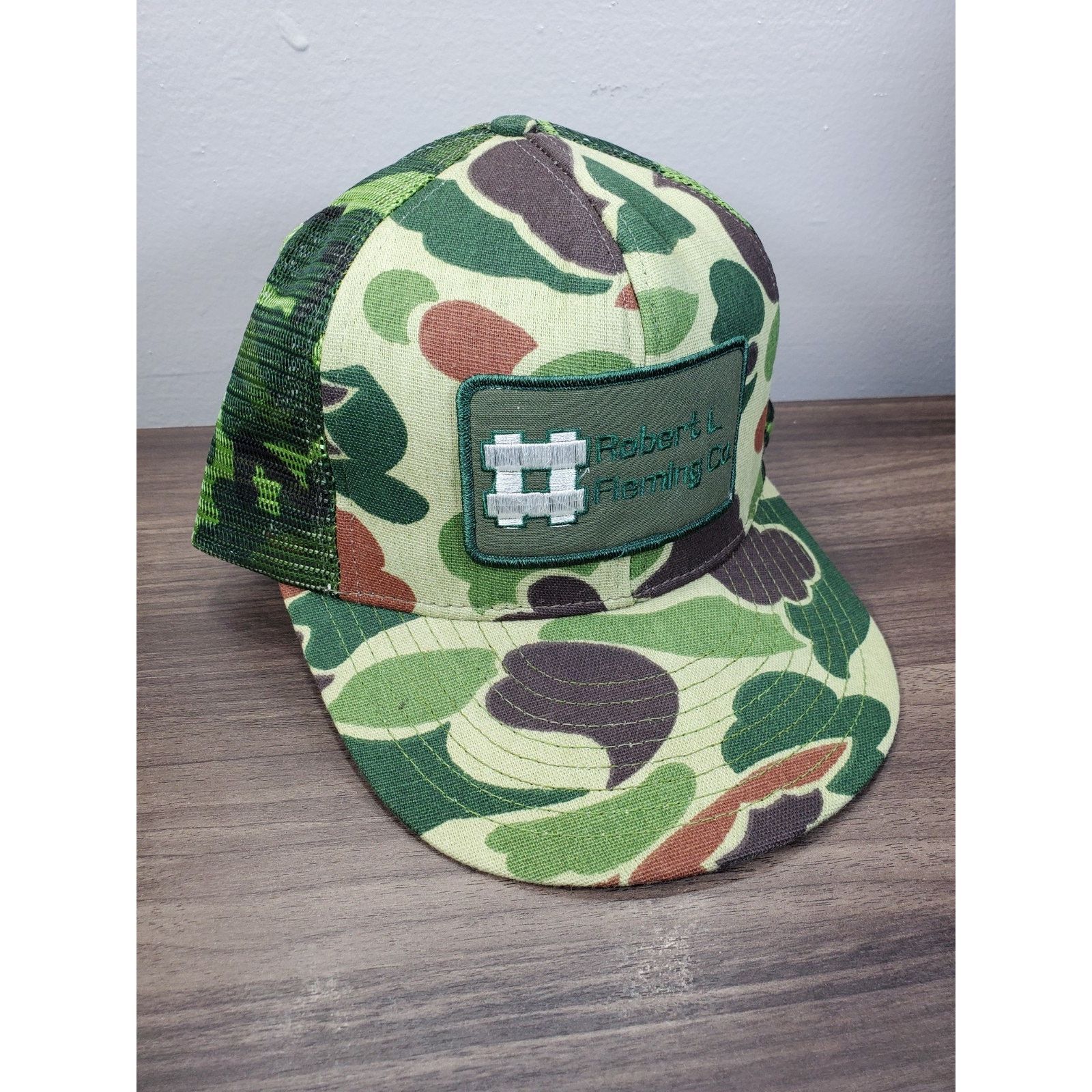 Vintage Robert L Fleming Co Trucker Hat Snapback Cap Hunting Camo Size ONE SIZE - 5 Thumbnail