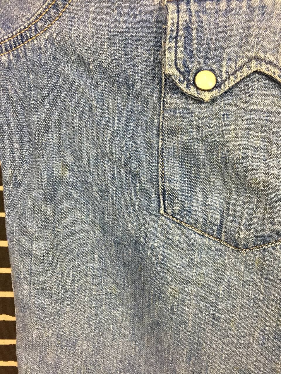 Blue Blue Japan Blue Blue Japan Distressed Sawtooth Western Denim Shirt Size US M / EU 48-50 / 2 - 4 Thumbnail