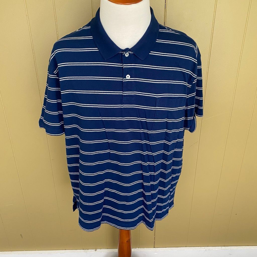St. Johns Bay St John’s Bay men XXL 100% cotton short sleeve stripe polo s Size US XXL / EU 58 / 5 - 1 Thumbnail