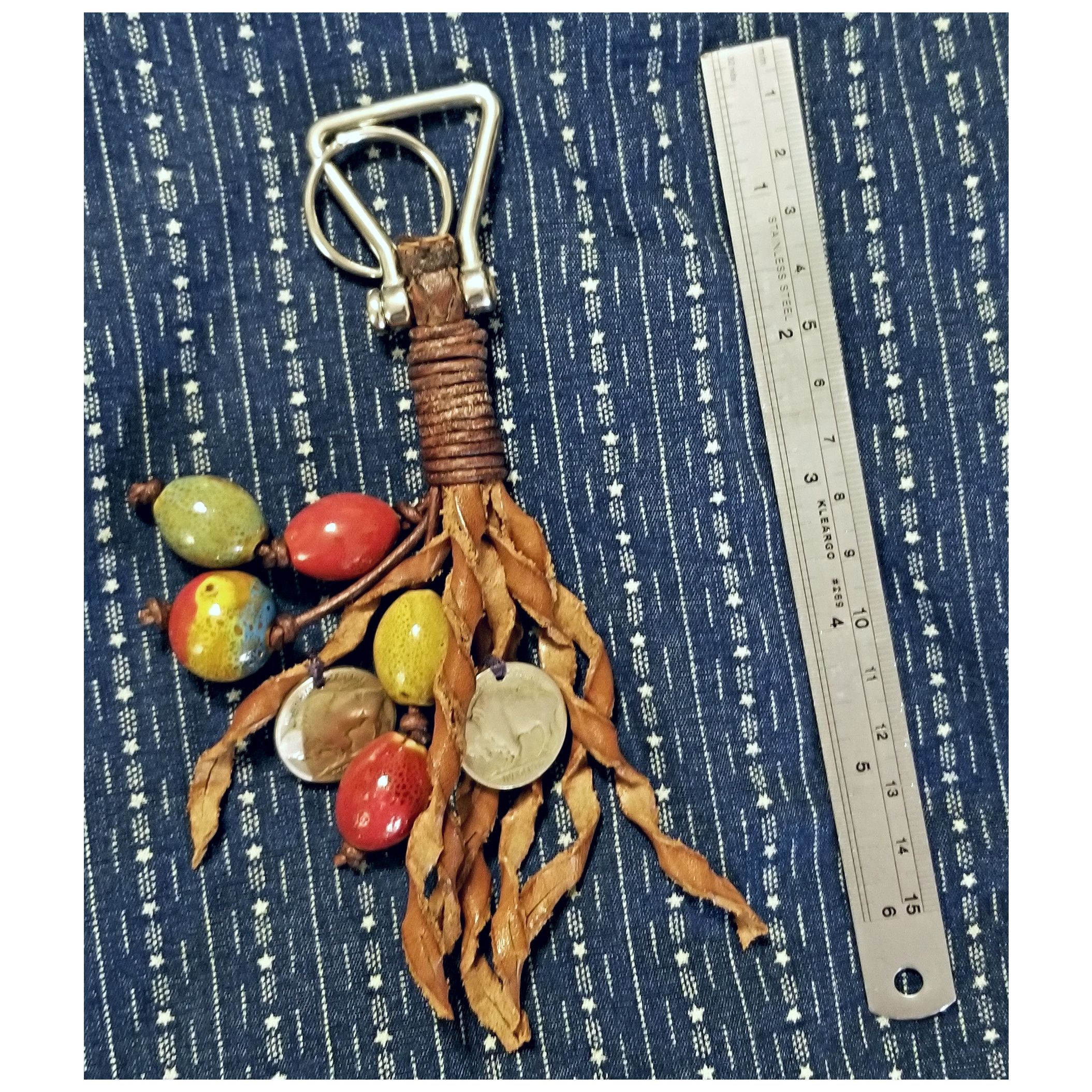Ralph Lauren HAND CRAFTED LEATHER KEYCHAIN/ KEY FOB- VERY NICE DESIGN! Size ONE SIZE - 6 Thumbnail