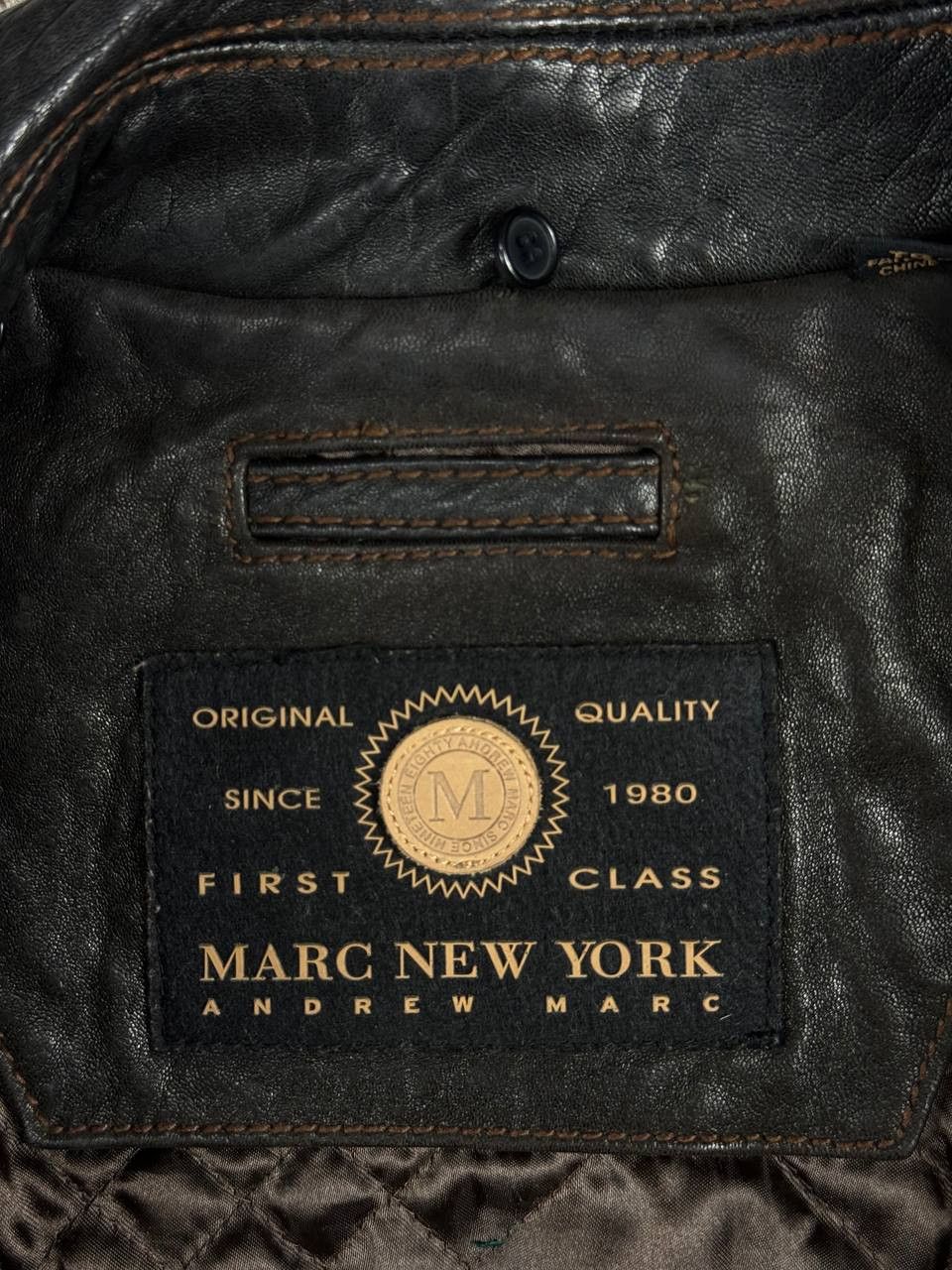 Andrew Marc 2005 Marc New York Leather Bomber Jacket Shearling Collar Size US XL / EU 56 / 4 - 13 Thumbnail