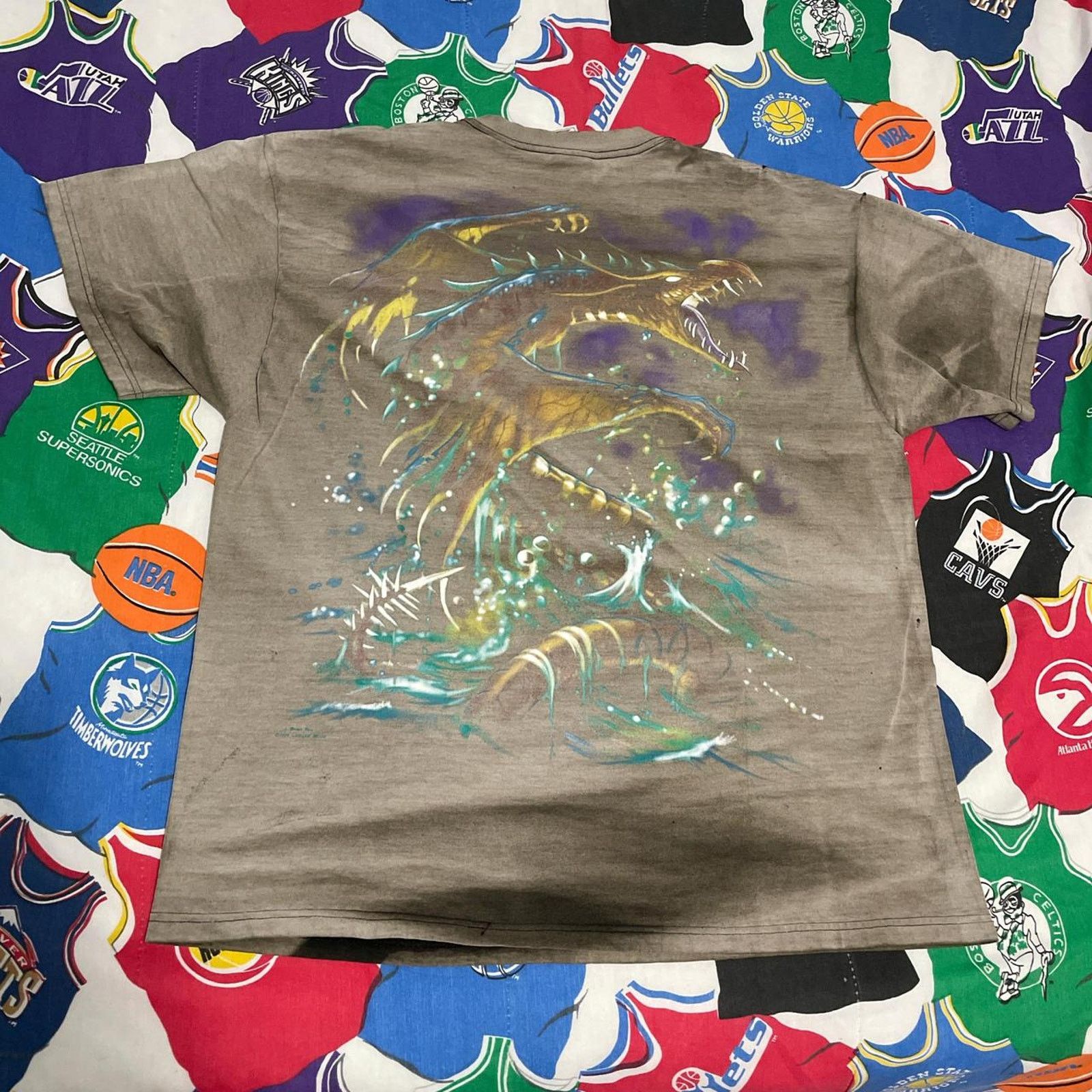 Liquid Blue × Vintage Vintage 1999 Liquid Blue Mystical Dragon FADED Rare Tee Size US L / EU 52-54 / 3 - 2 Thumbnail