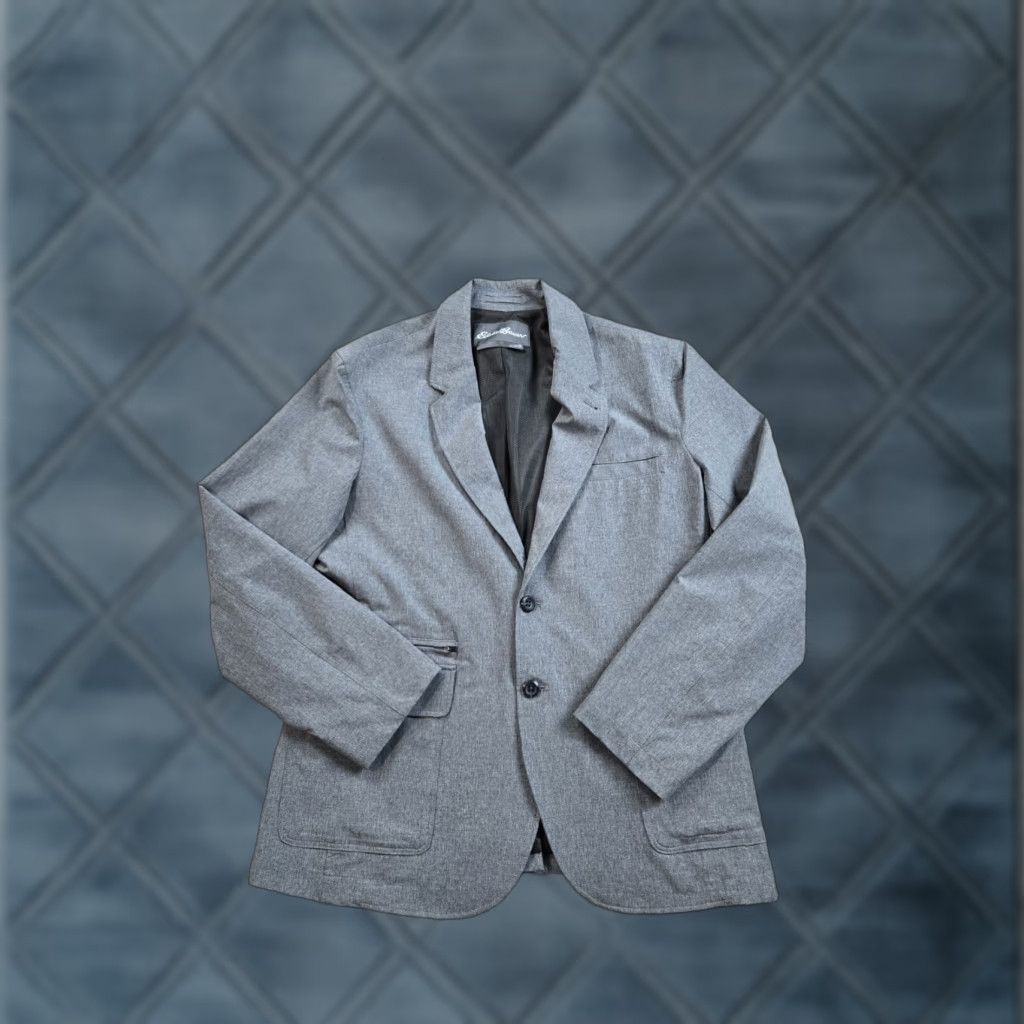 Eddie Bauer Eddie Bauer Blazer Mens 42 Gray Unstructured Stretch Pockets Two-Button Notch Lapel Single-Breasted Jacket Size 42R - 1 Thumbnail