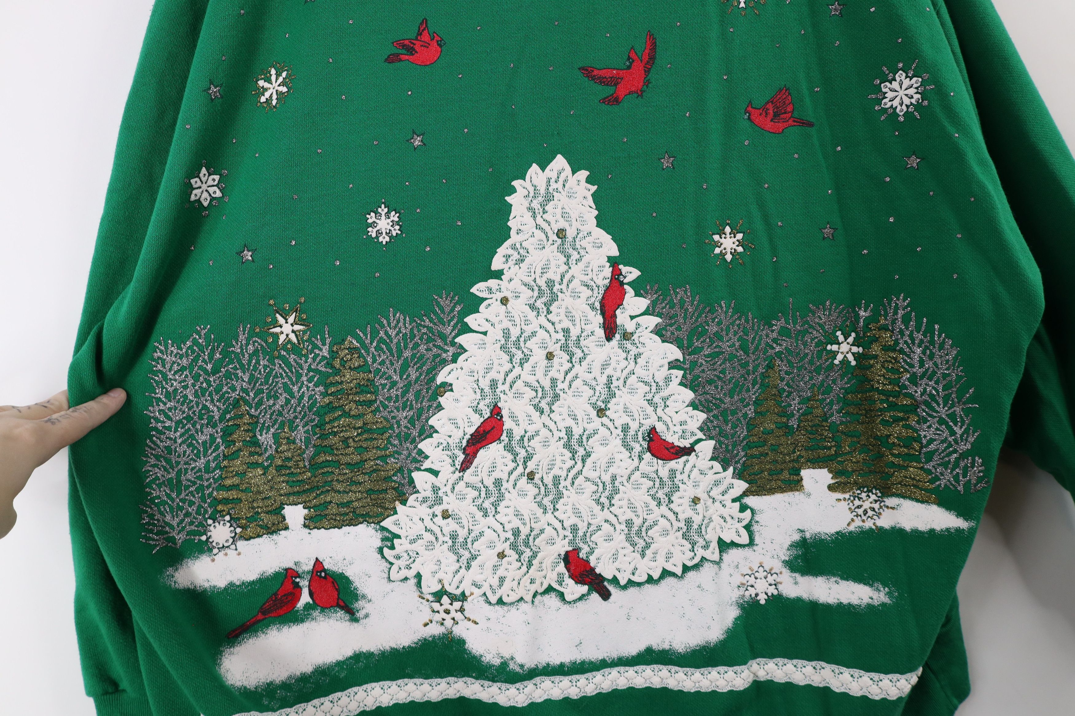 Vintage Vintage 90s Streetwear Christmas All Over Print Sweatshirt Size XXL / US 16-18 / IT 52-54 - 4 Thumbnail