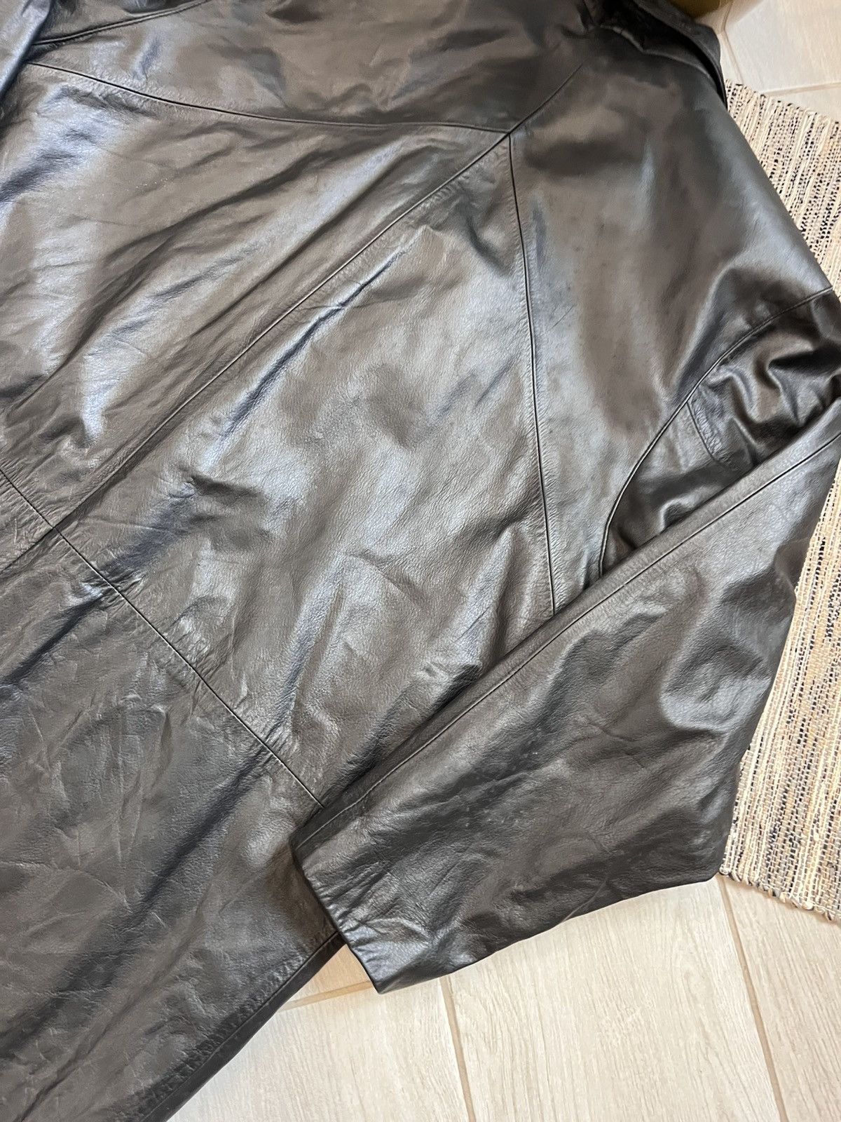 Vintage Vintage Comint Leather Coat Jacket Black minimalistic retro Size US XL / EU 56 / 4 - 17 Thumbnail