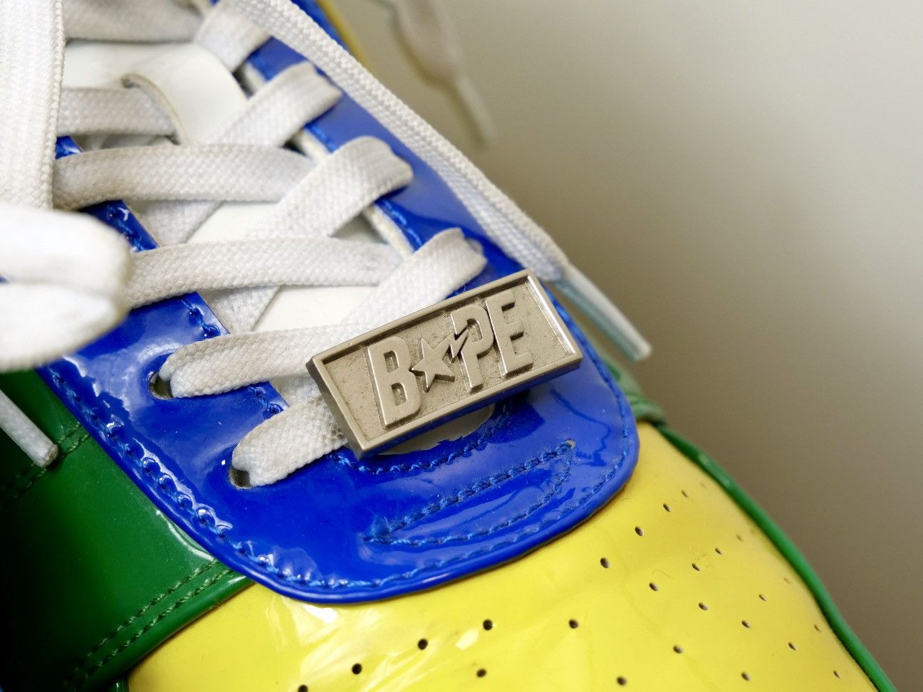 Bape Like New Bathing Ape Brazil SHARK BAPESTA Yellow Blue Green Size US 8 / EU 41 - 8 Thumbnail