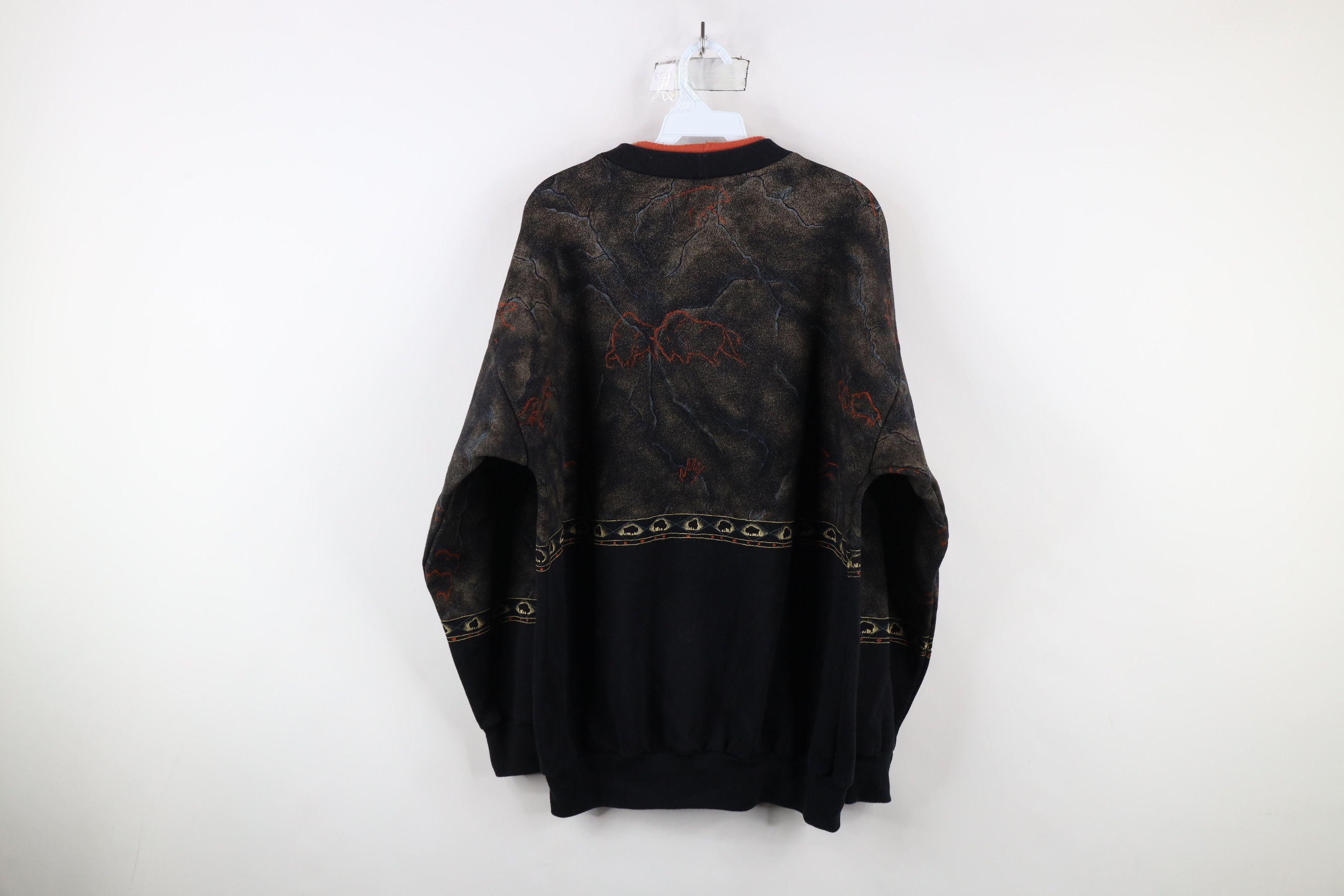 Vintage Vintage 90s Streetwear Print Bison Nature Sweatshirt USA Size US L / EU 52-54 / 3 - 10 Thumbnail