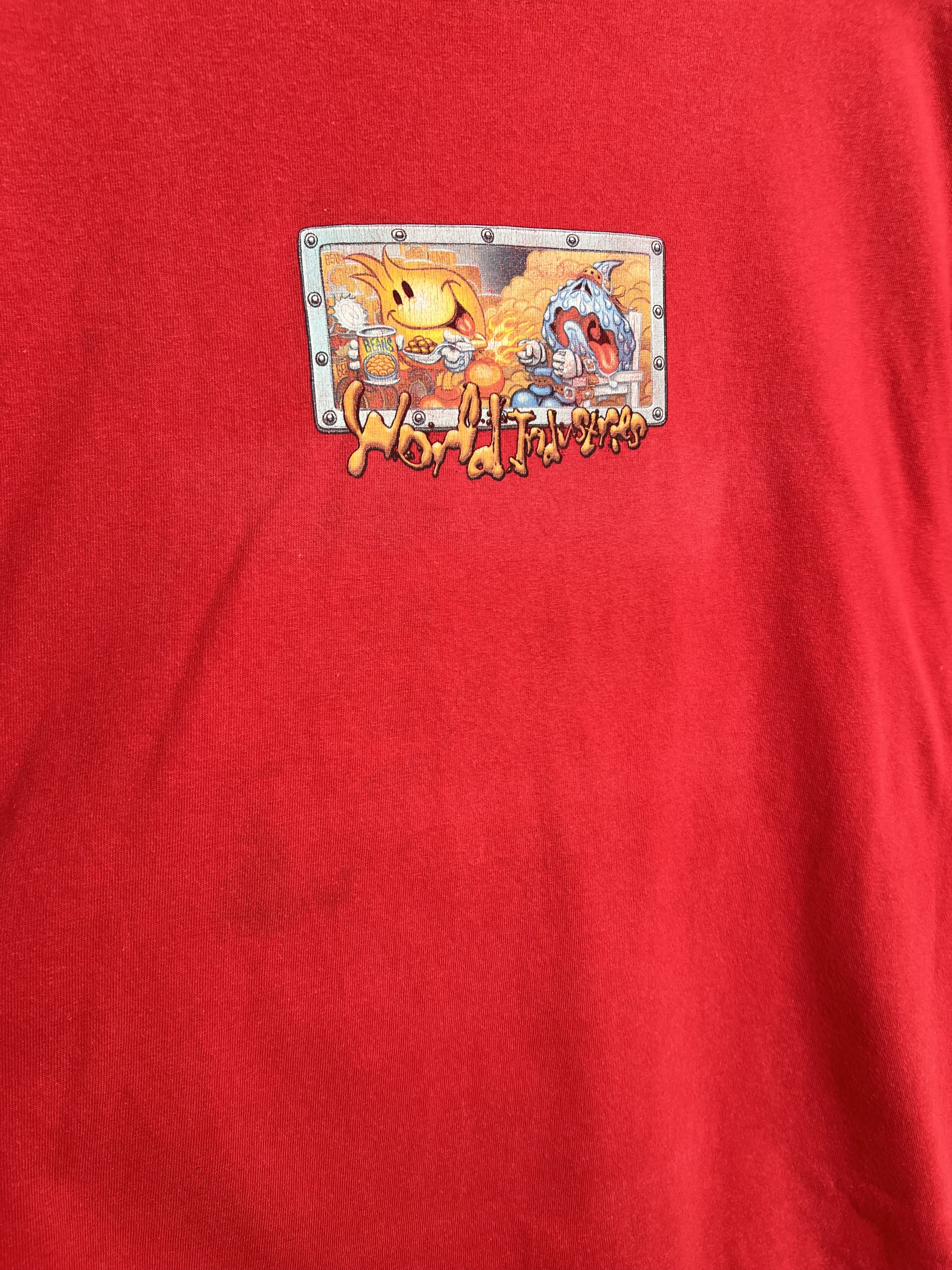 World Industries Vintage 90s World Industries Skateboards Funny Red T-shirt Size US L / EU 52-54 / 3 - 10 Thumbnail