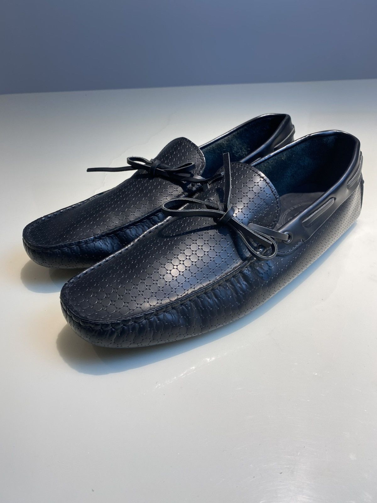 Tod's TODS TEXTURED LEATHER BOW LOAFERS Size US 11 / EU 44 - 1 Thumbnail