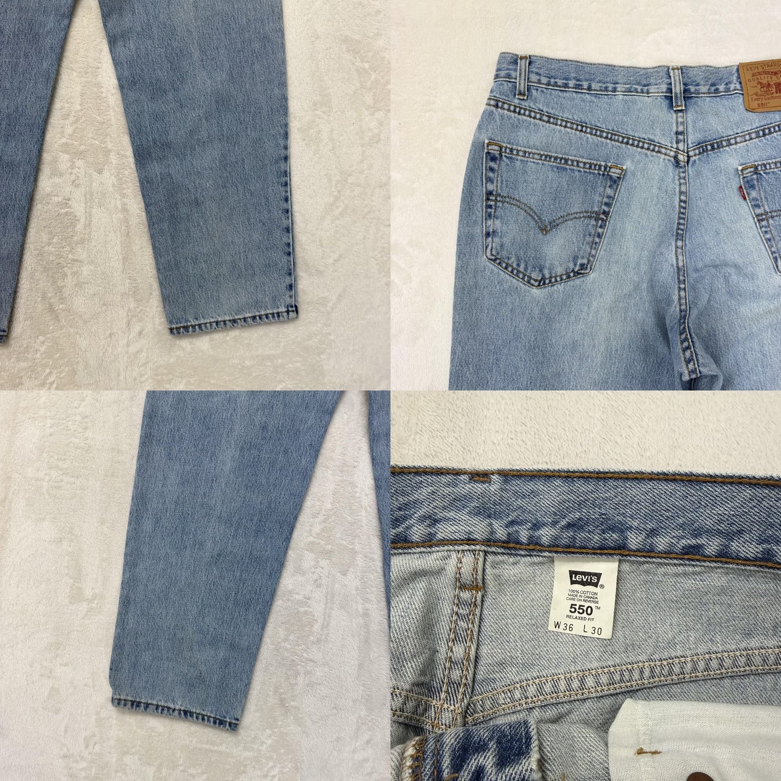 Levi's VINTAGE Levis 550 Jeans Mens 36x30 Blue Light Wash Relaxed Tapered Leg Denim Size US 36 / EU 52 - 9 Thumbnail